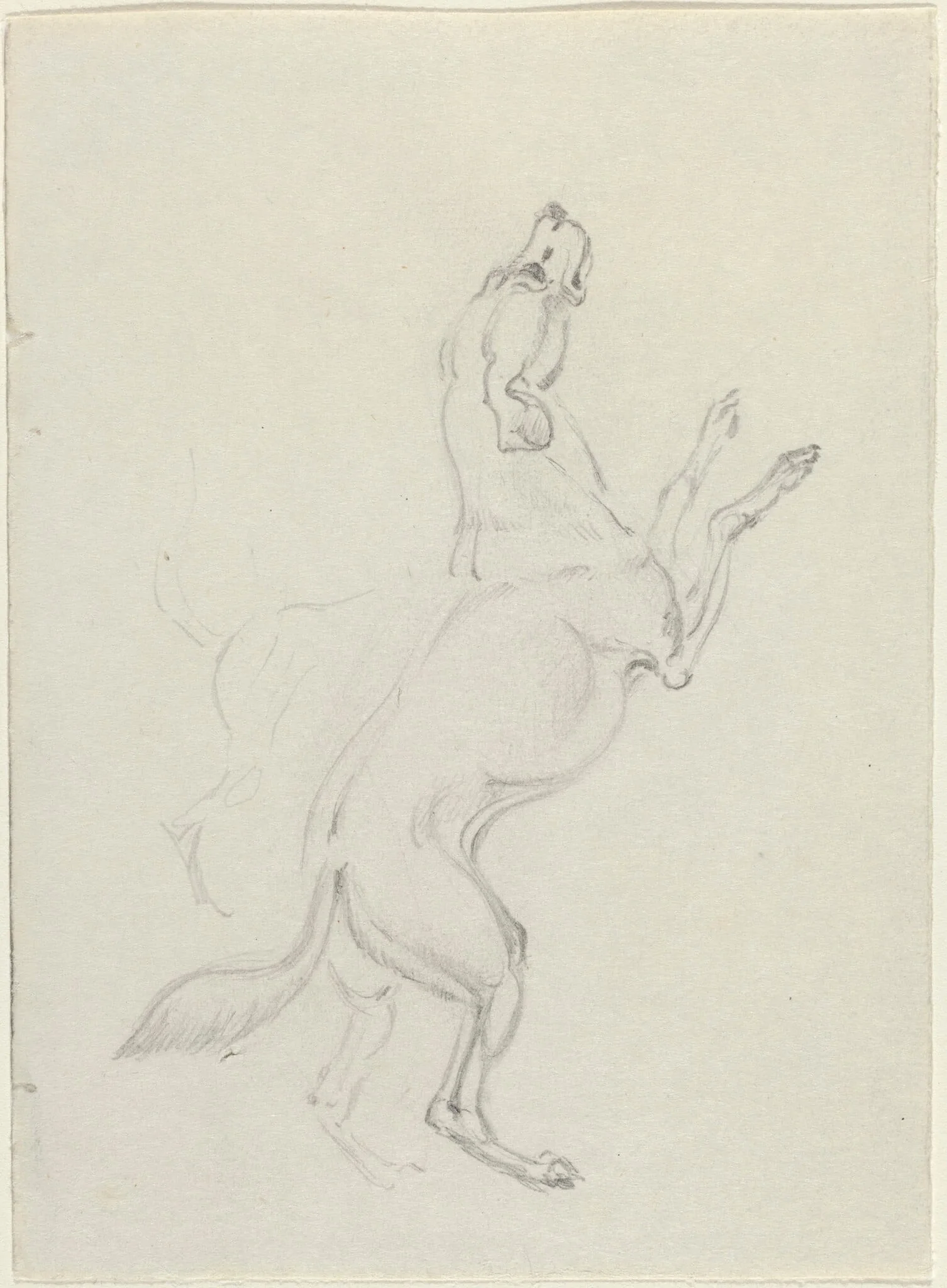 A Hound Jumping, by James Seymour, graphite, 1743