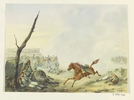 Battle scene during the Napoleonic wars