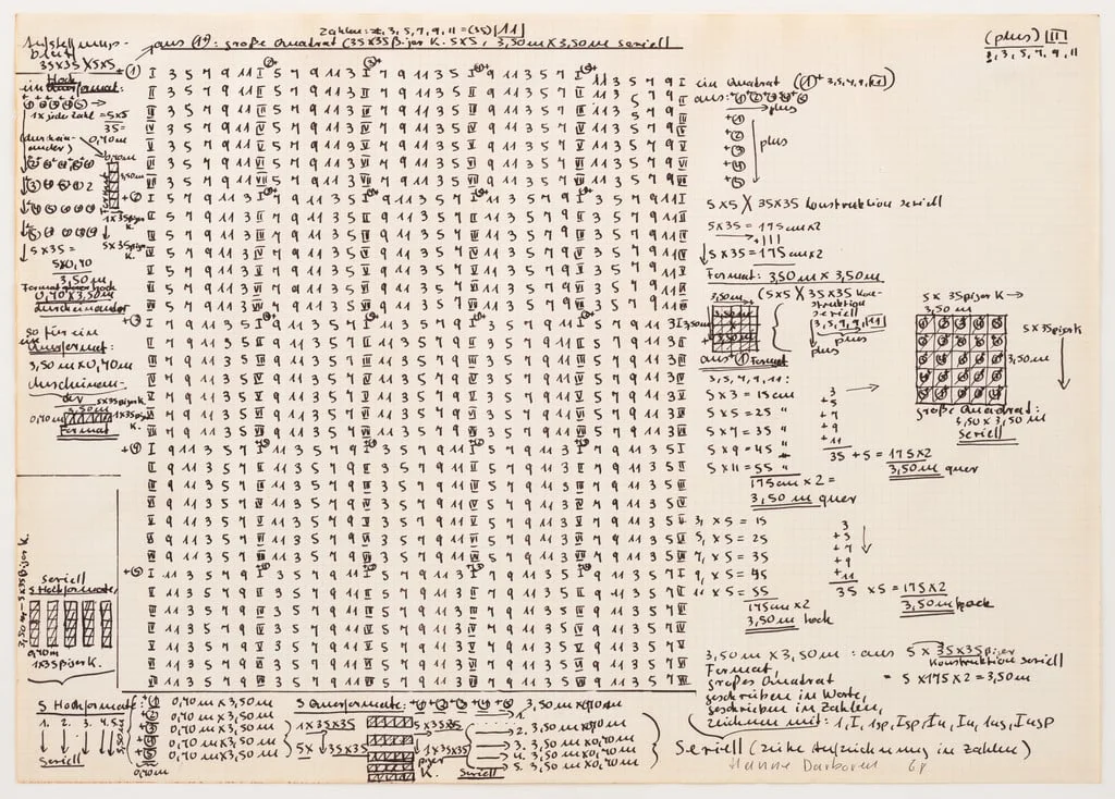 Untitled, by Hanne Darboven, ink, 1968