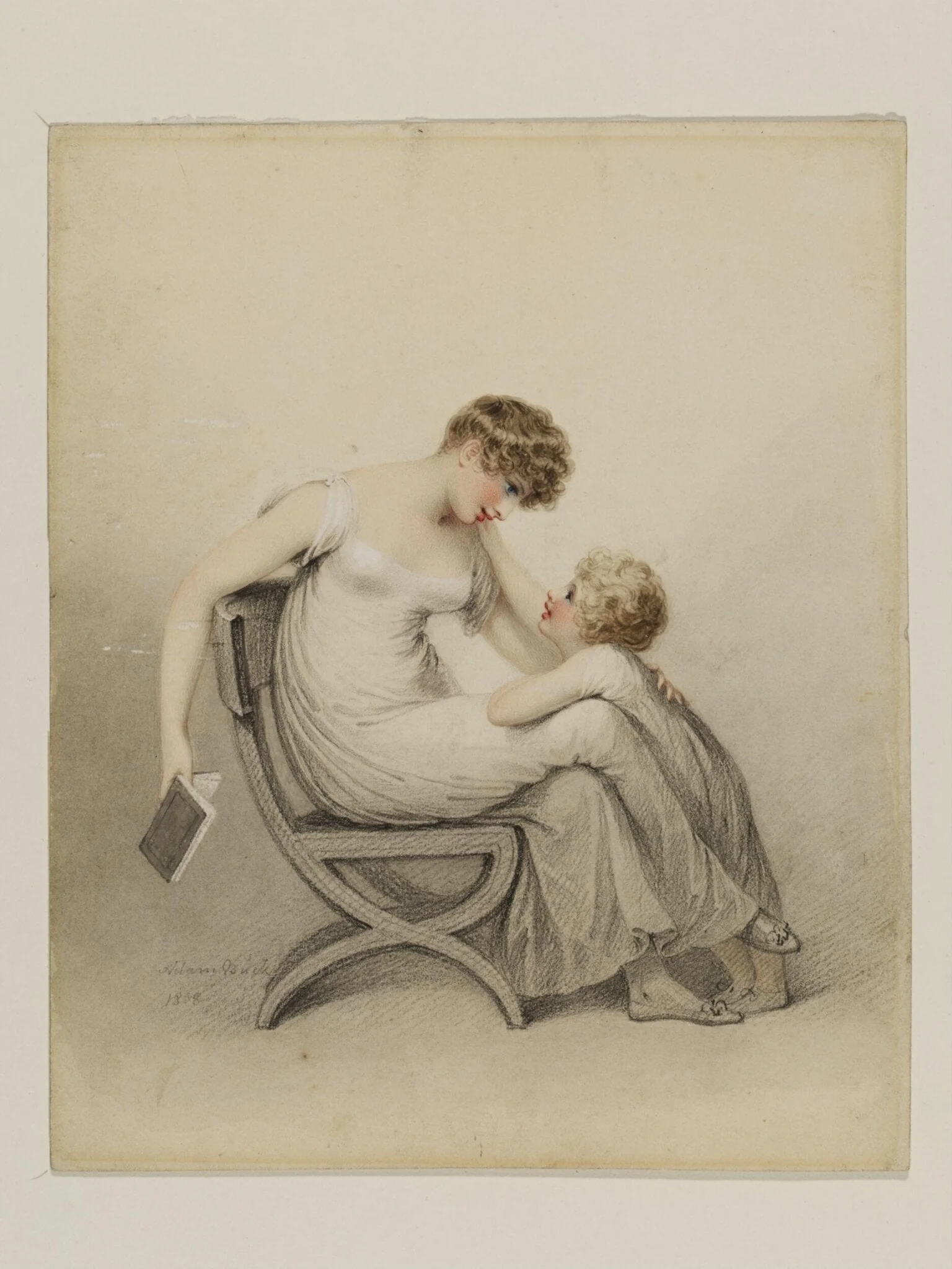 Mother and Child, by Adam Buck, watercolor, 1808