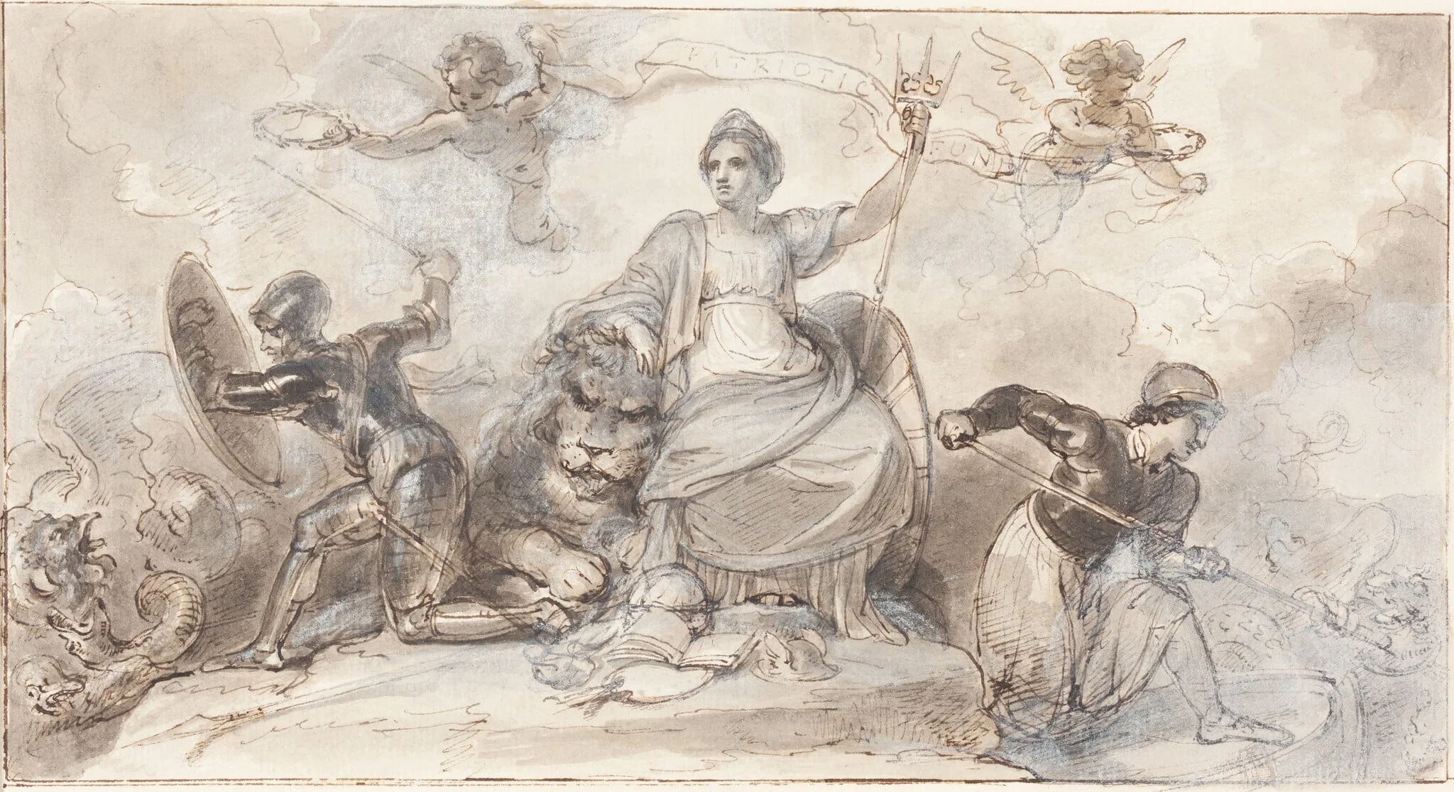 Patriotic Fund, by Robert Smirke, ink, 1798