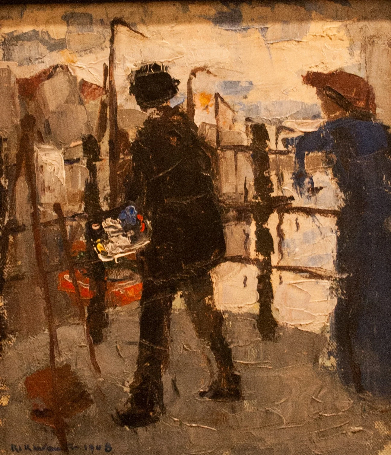 The Painter on the Hoogbrug in Mechelen, by Rik Wouters, oil, 1908