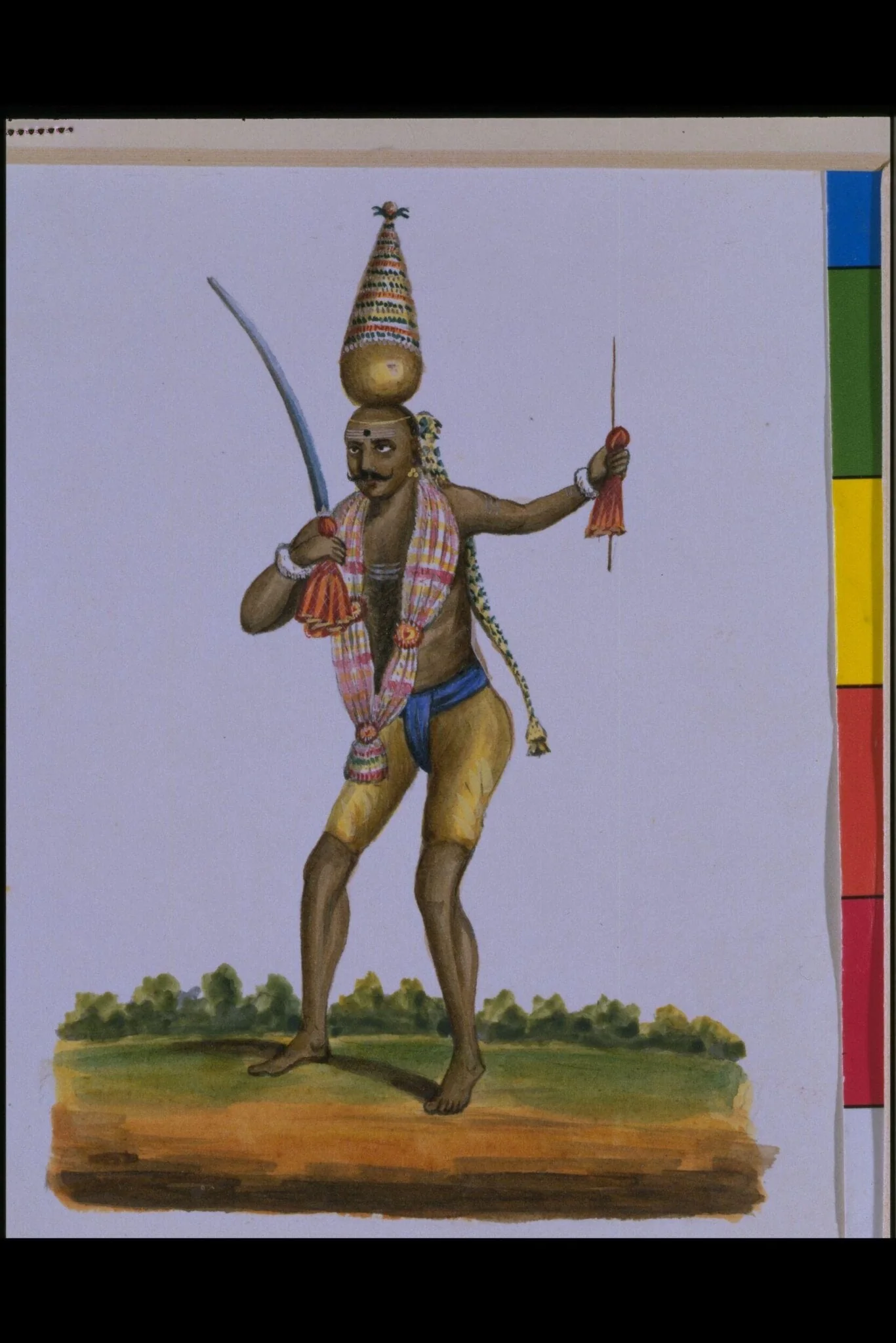 A garlanded Shaivite, ascetic, by Unknown, paint, 1860