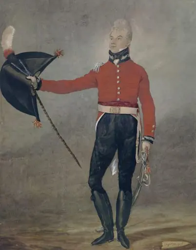 Watercolour portrait of a military officer