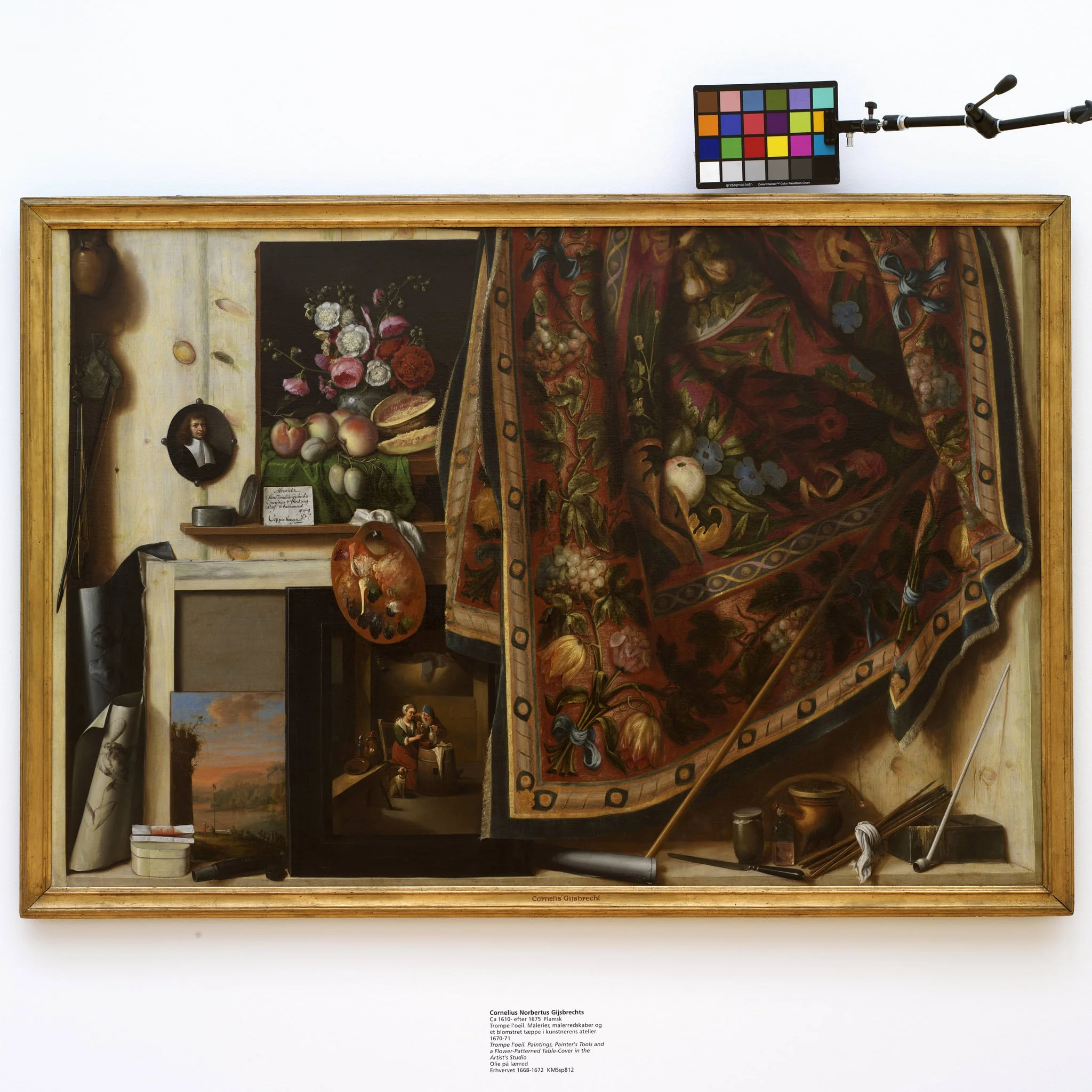 Trompe l'oeil. A Cabinet in the Artist's Studio, by Unknown, 1670