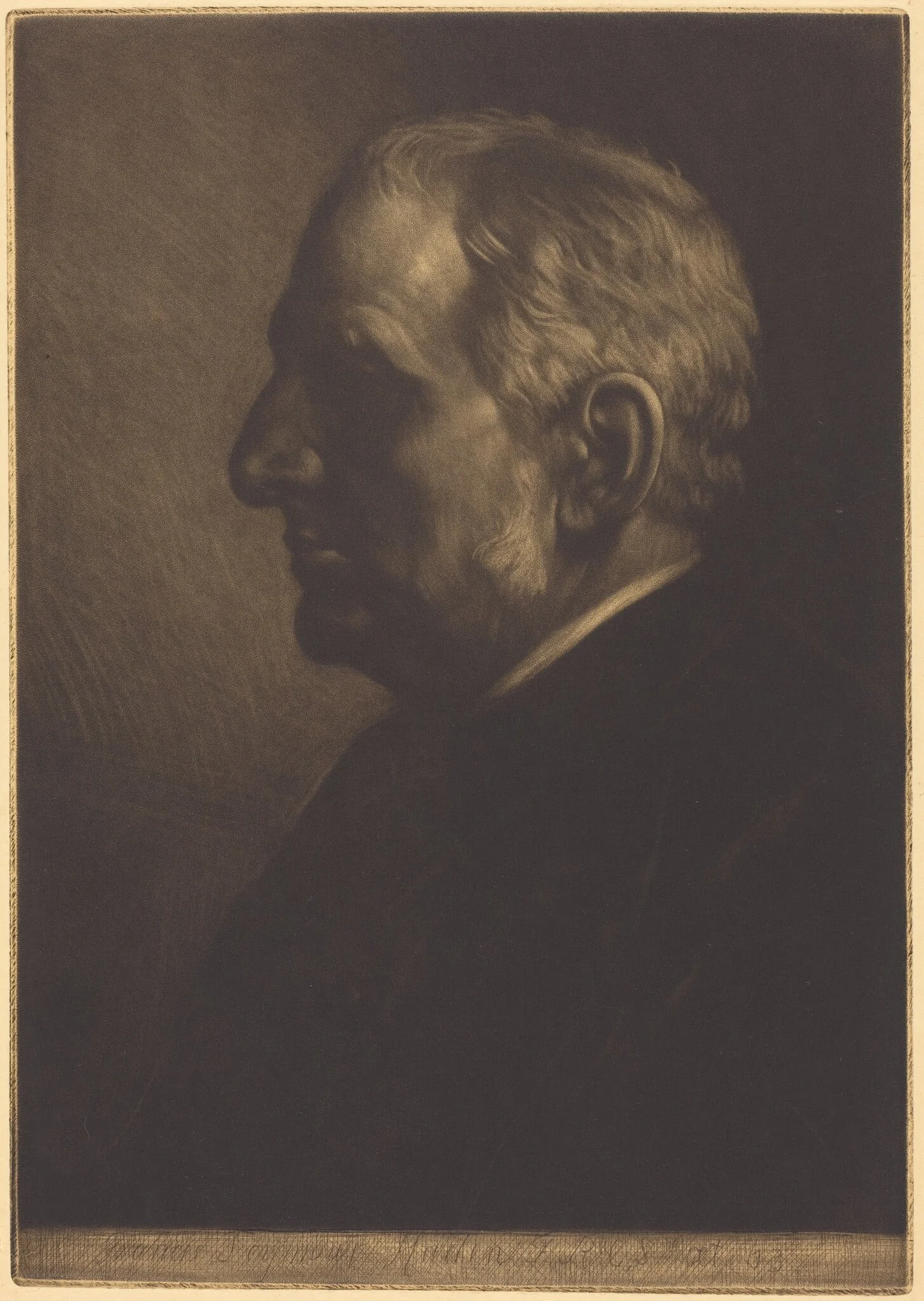 Sir Seymour Haden, by Alphonse Legros, ink, 1874