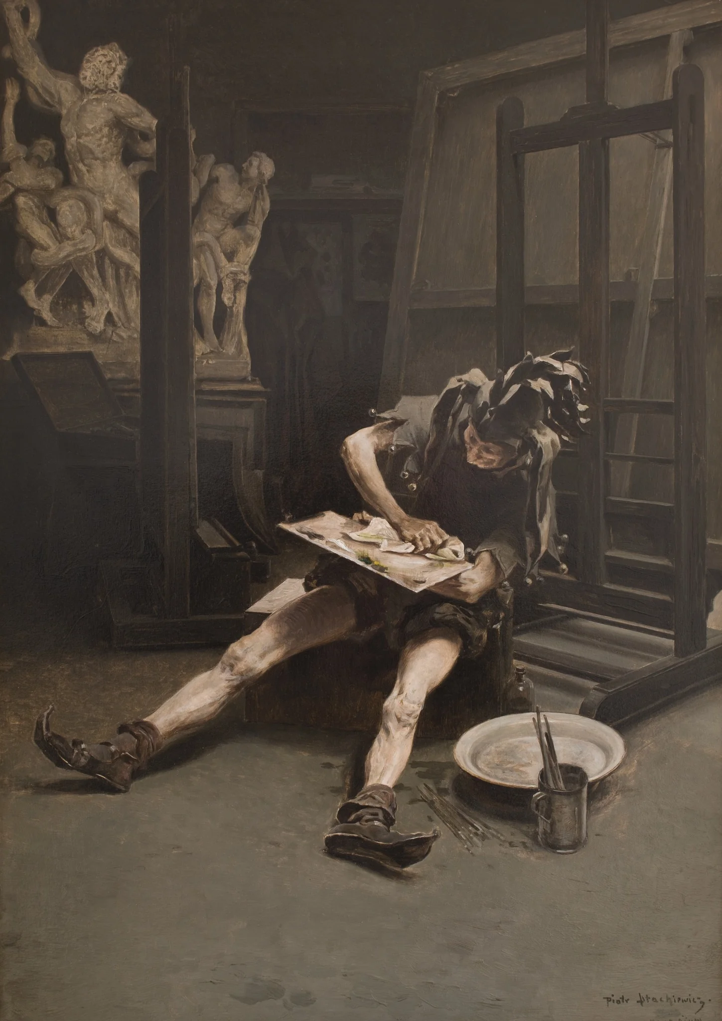 Phantoms in the Studio – Irony, by Piotr Stachiewicz, unspecified, 1892