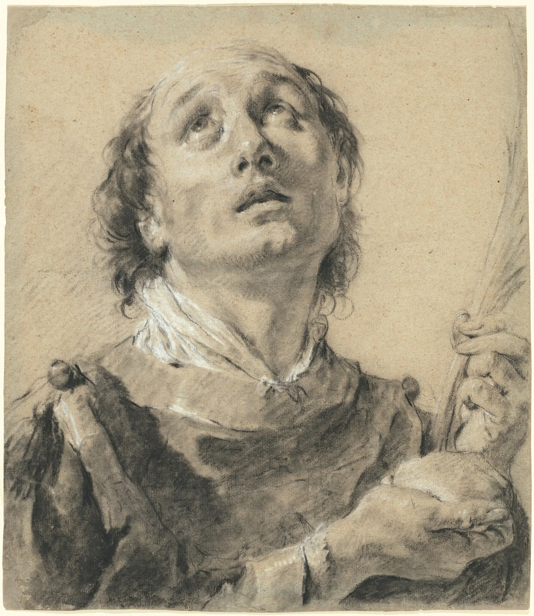 Saint Stephen, by Giovanni Battista Piazzetta, charcoal, 1740