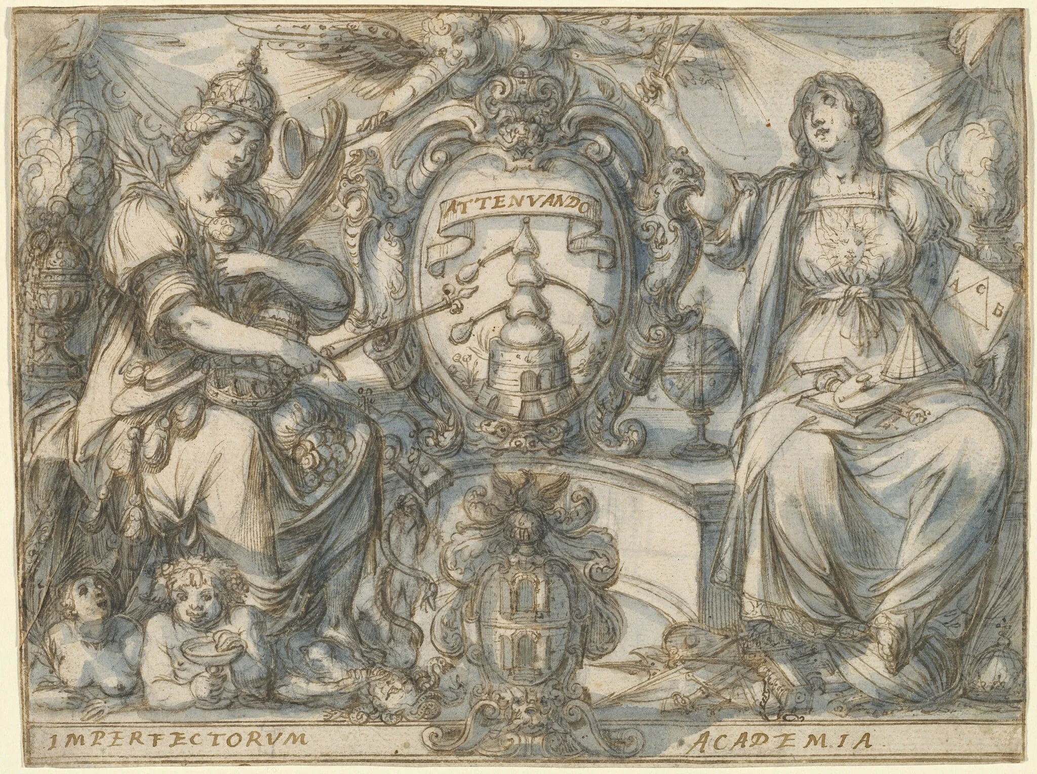 Imperfectorum Academia (Academy of the Imperfects), by Claude Deruet, chalk, 1619