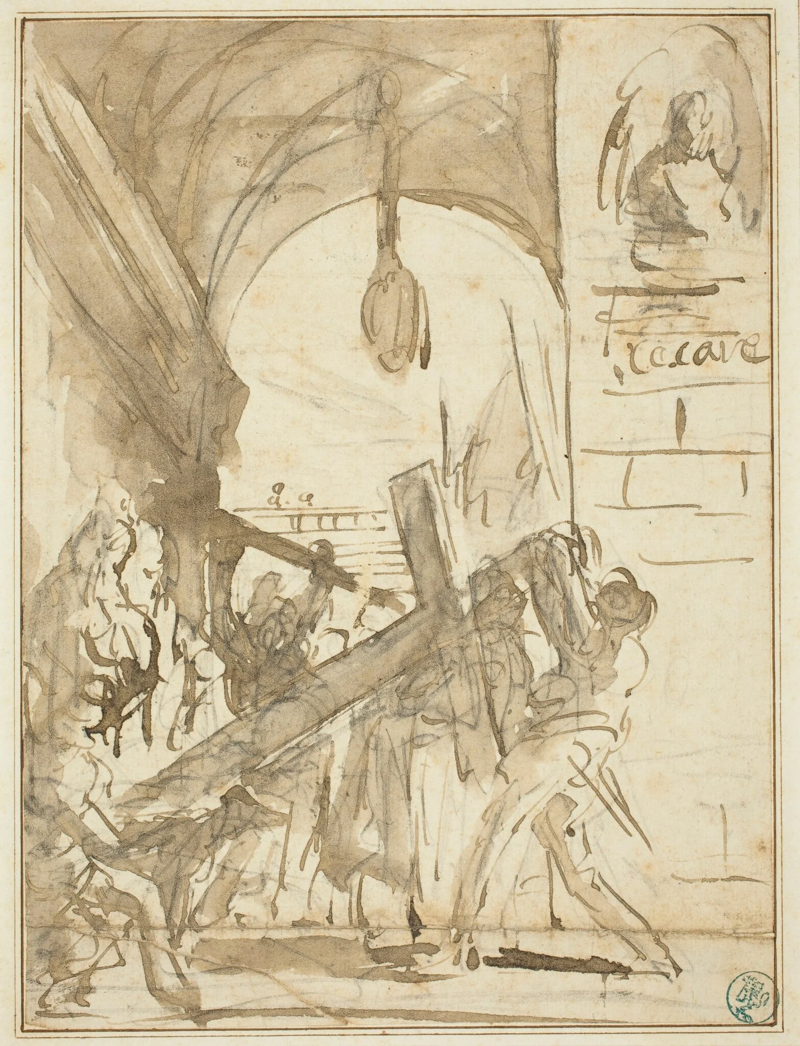 The Carrying of the Cross, by Giovanni Battista Piranesi, chalk, 1747
