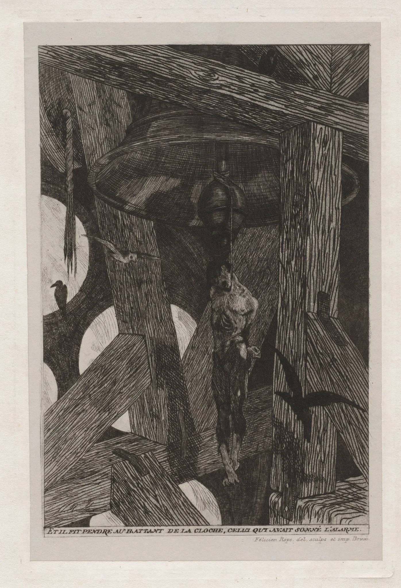 The Legend and Adventures of Ulenspiefel and Lamme Goedzak: The Hanged Man (La legende et les aventures d'Ulenspiegel et Lamme Goedzak: Le pendu), by Félicien Rops, 1867