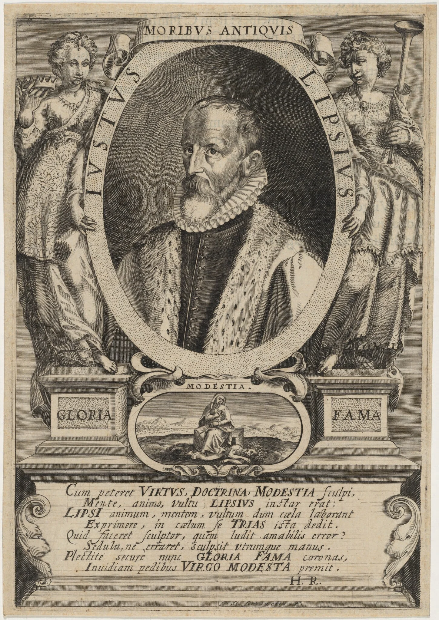 Justus Lipsius, by Jacques de Fornazeris, ink, 1584