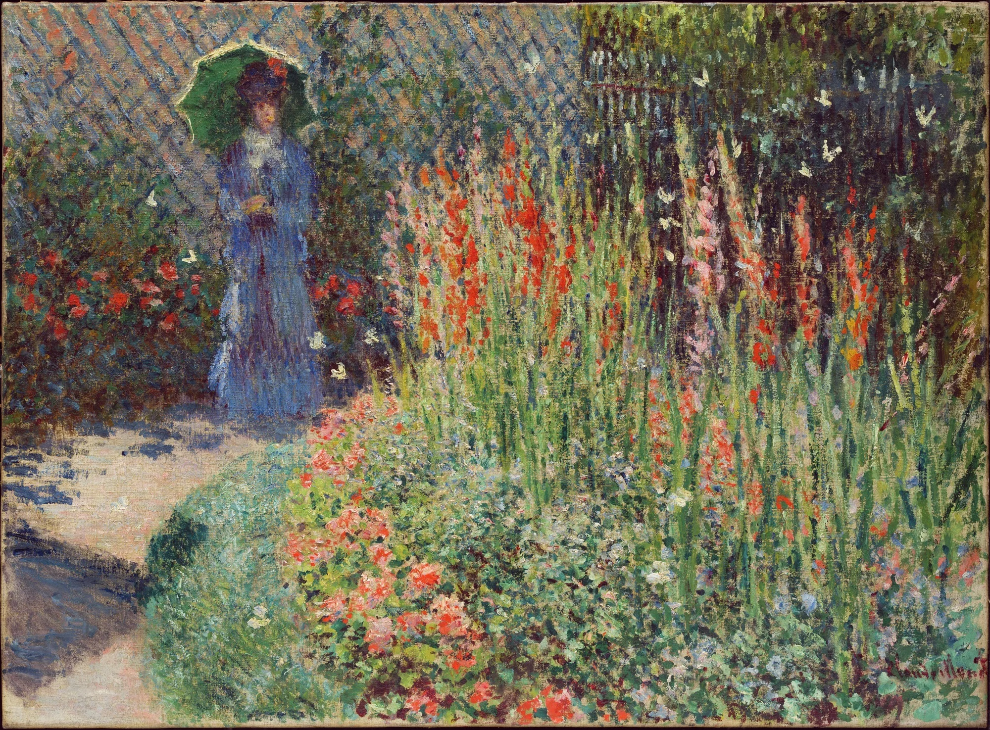 Rounded Flower Bed (Corbeille de fleurs), by Claude Monet, oil, 1888