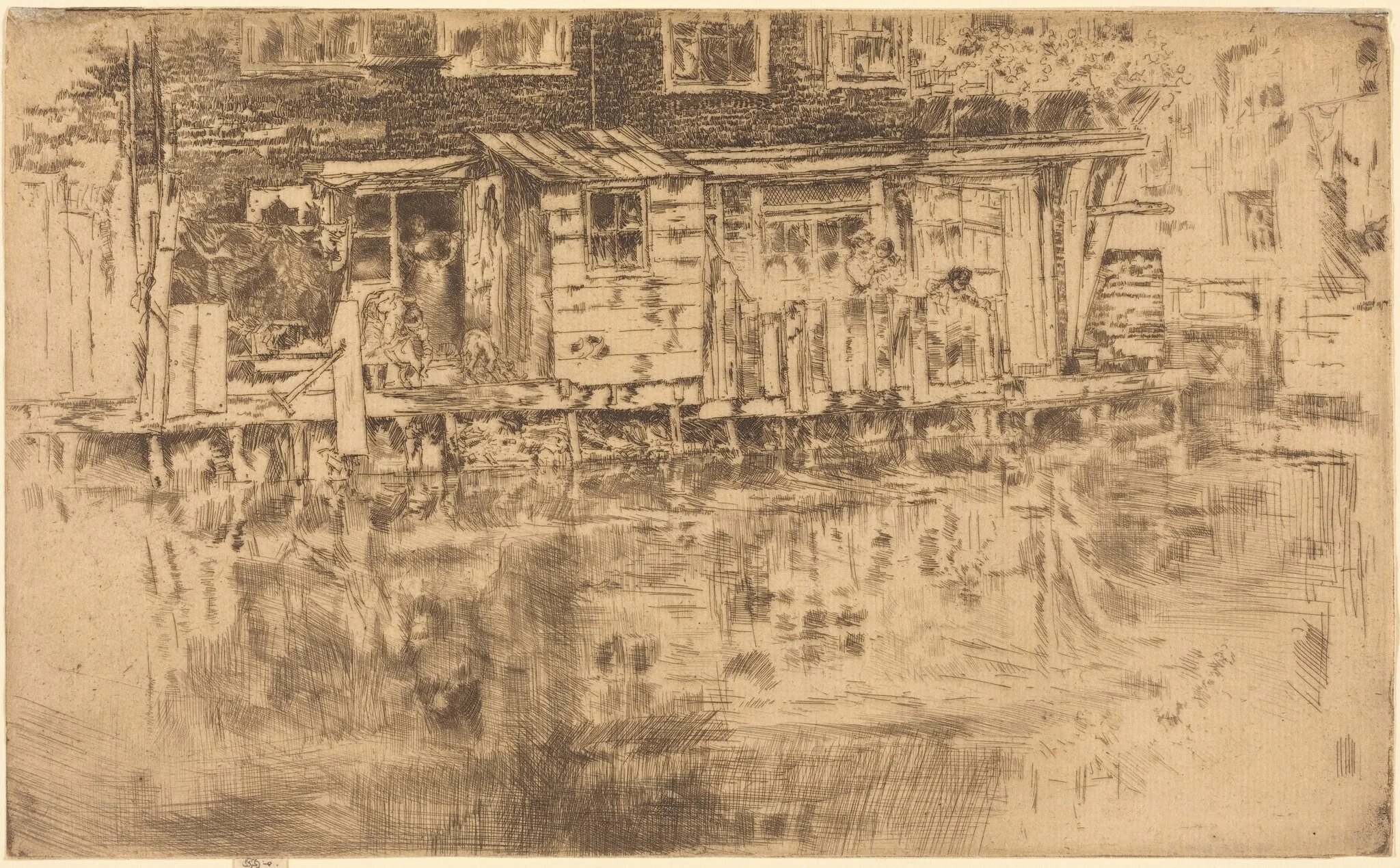 Long House - Dyer's - Amsterdam, by James McNeill Whistler, ink, 1889