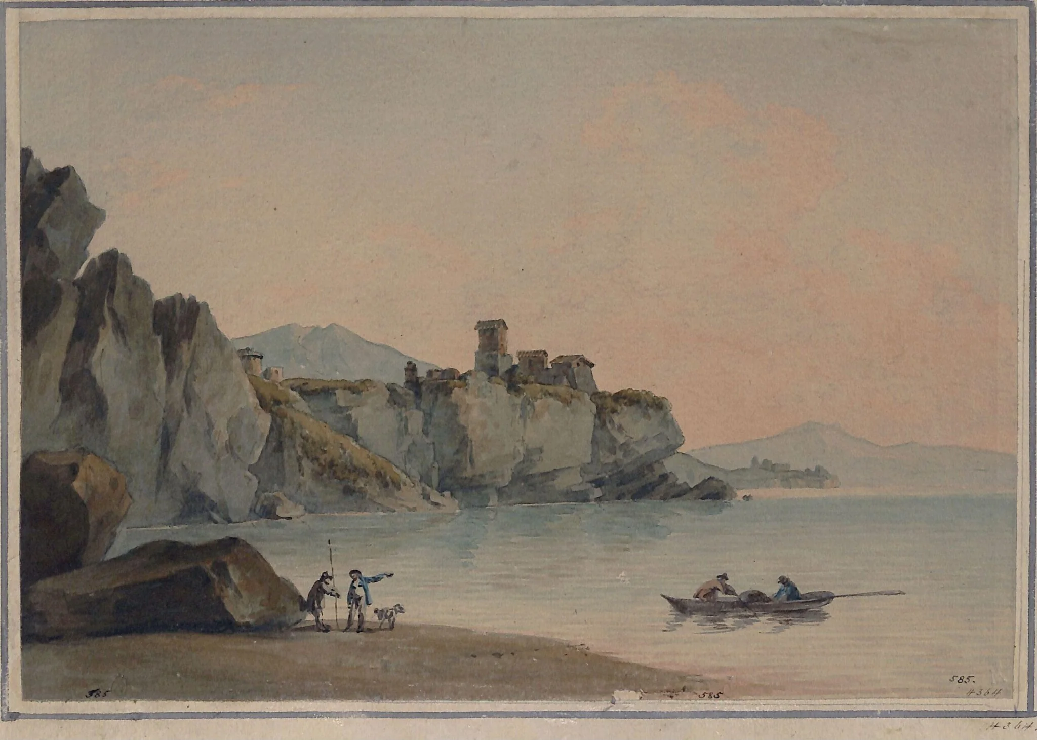 Coast near Castiglione, by John 'Warwick' Smith, watercolor, 1795