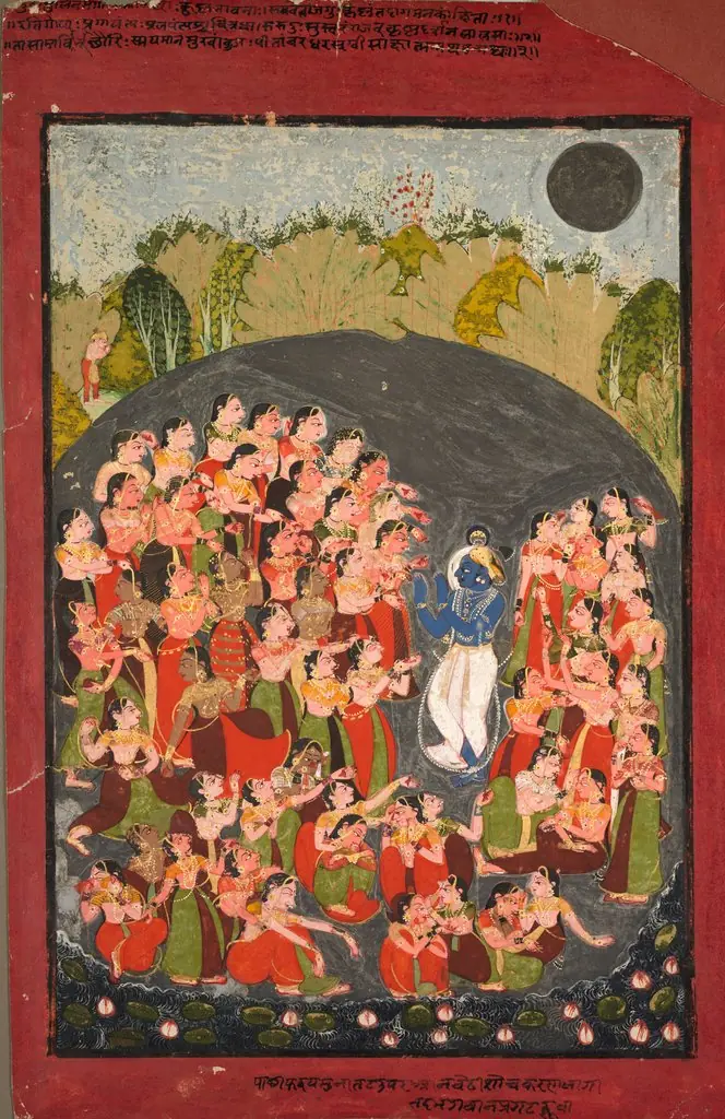 Krishna and the Gopis Gather for Rasamandala