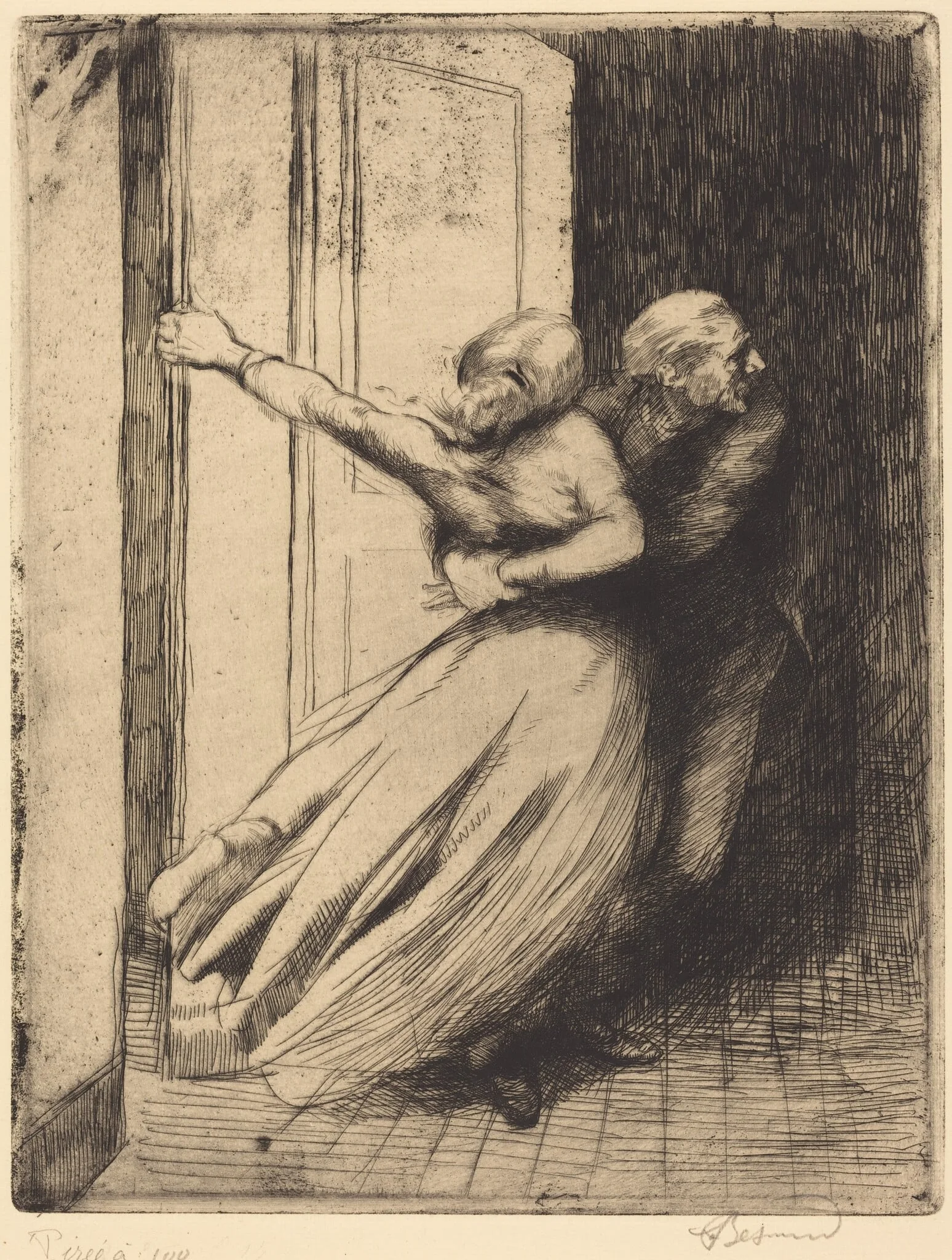 The Rape (Le Viol), by Paul-Albert Besnard, ink, 1886