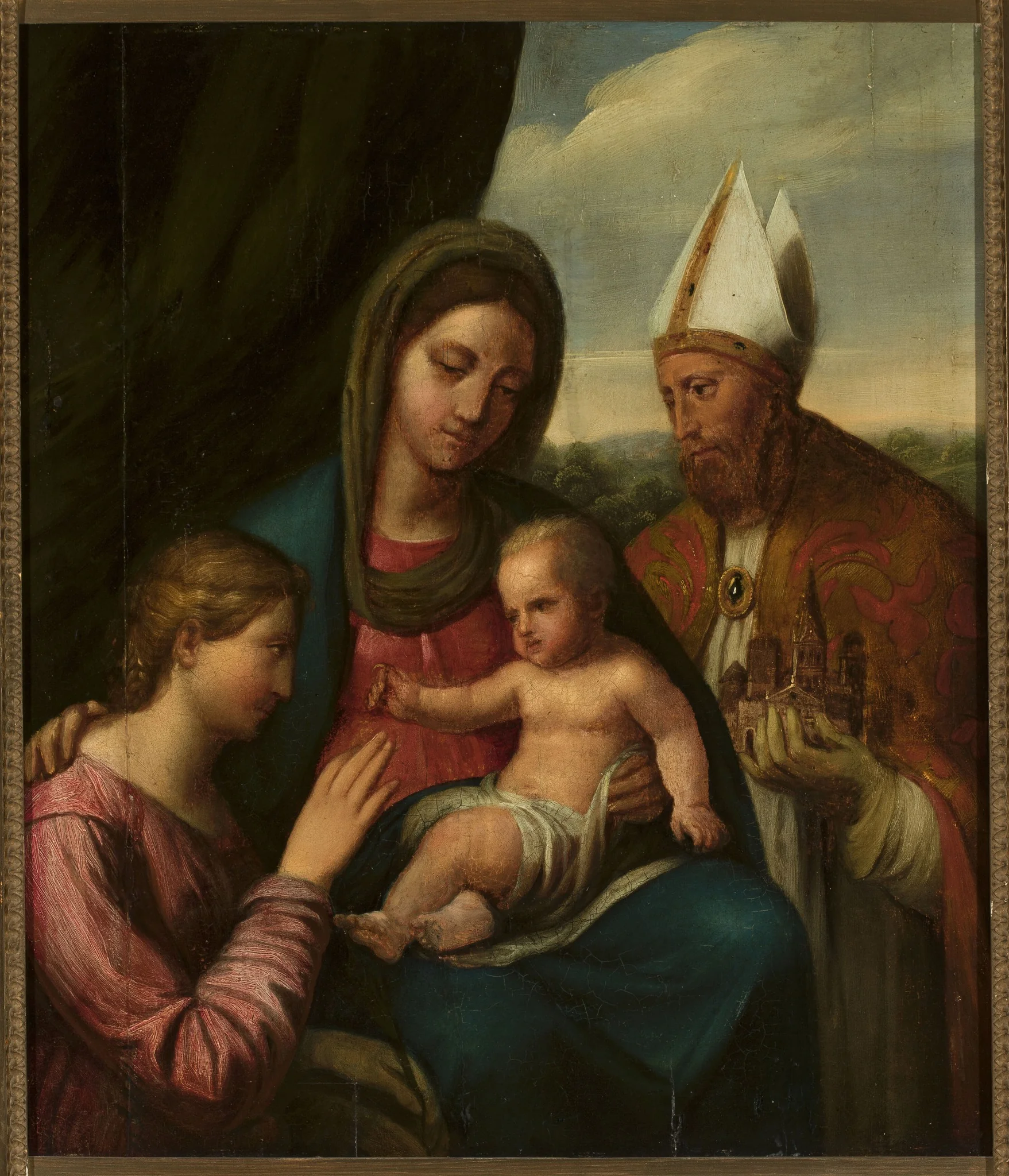 Mystical marriage of St. Catherine, by Giovanni da Udine, oil, 1535