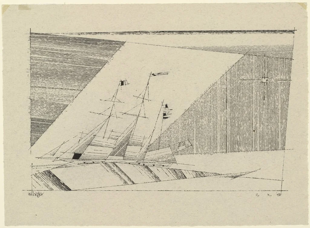 Untitled, by Lyonel Feininger, ink, 1942