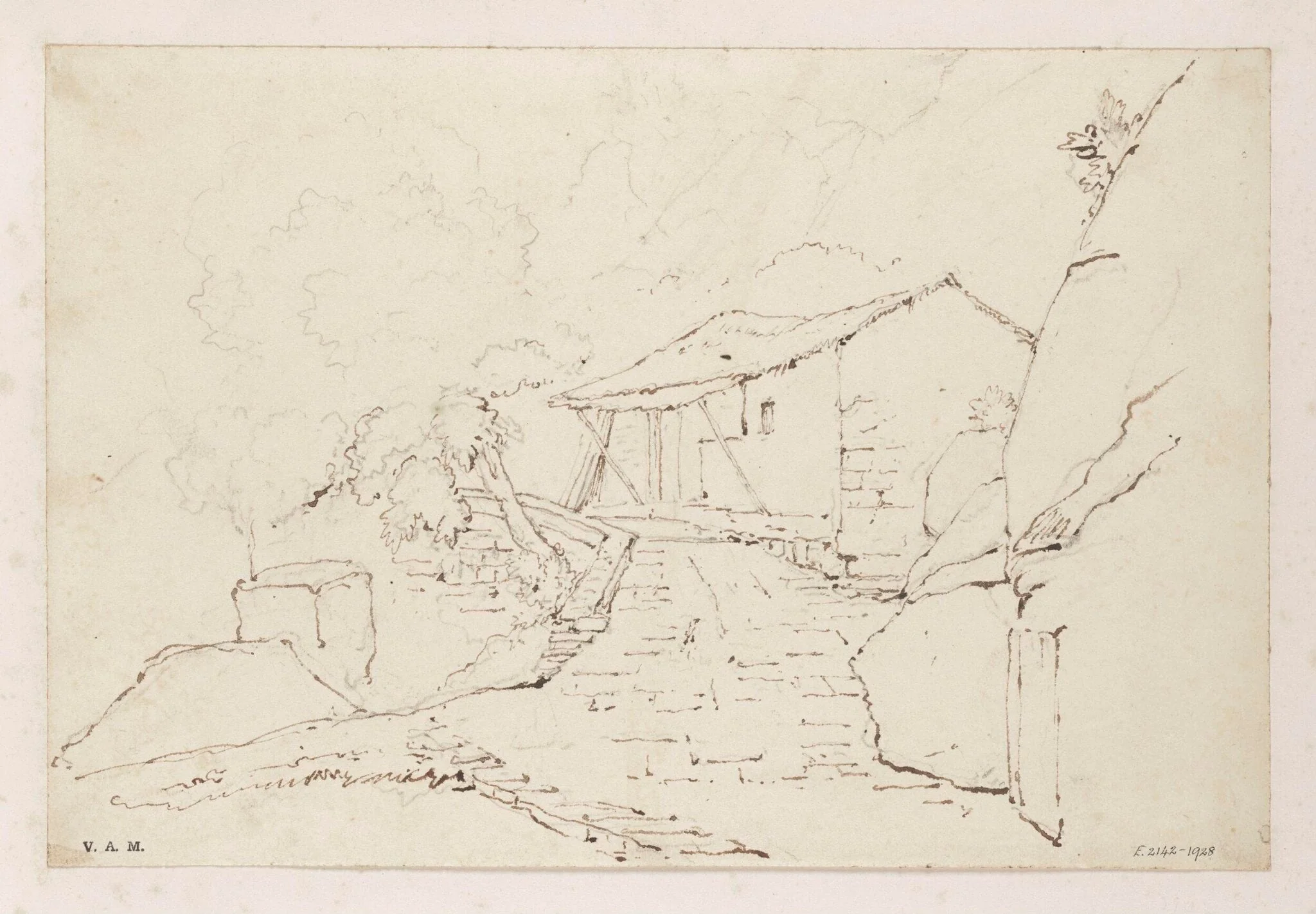 A small building on a rocky hillside, Macau