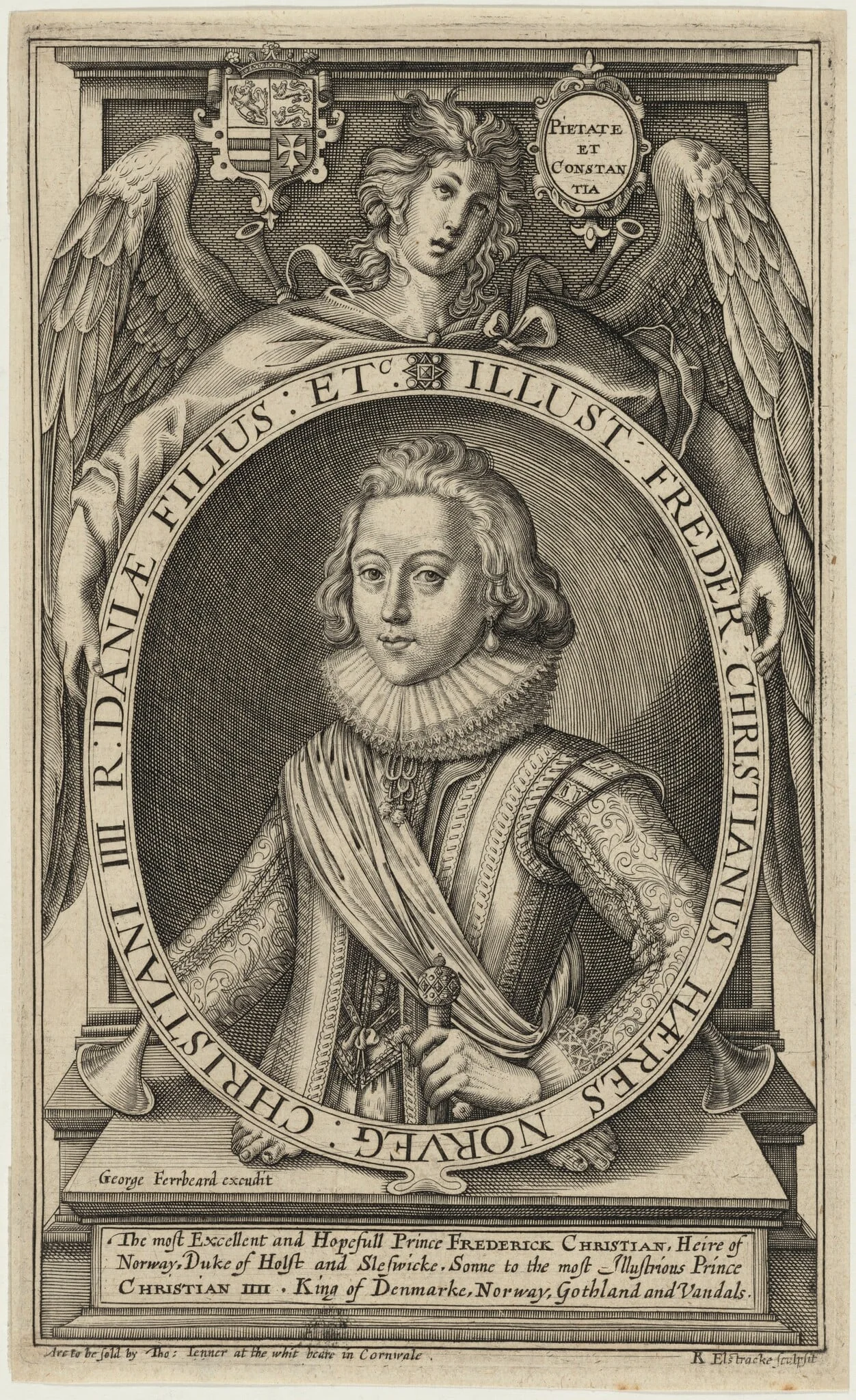 Frederick Christian of Denmark, by Renold Elstrack, ink, 1598