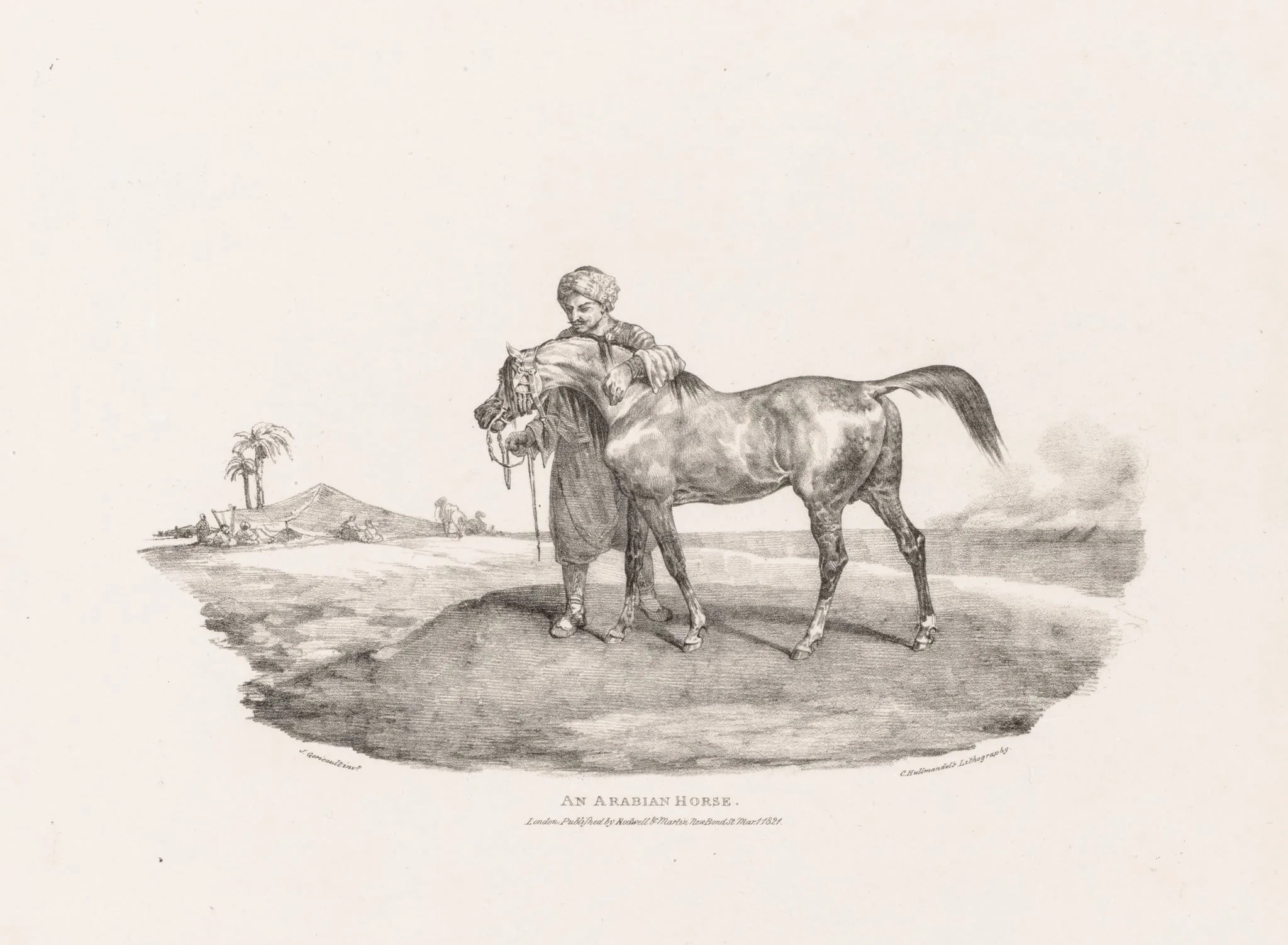 Various Subjects Drawn from Life and on Stone:  An Arabian Horse, by Théodore Géricault, 1821