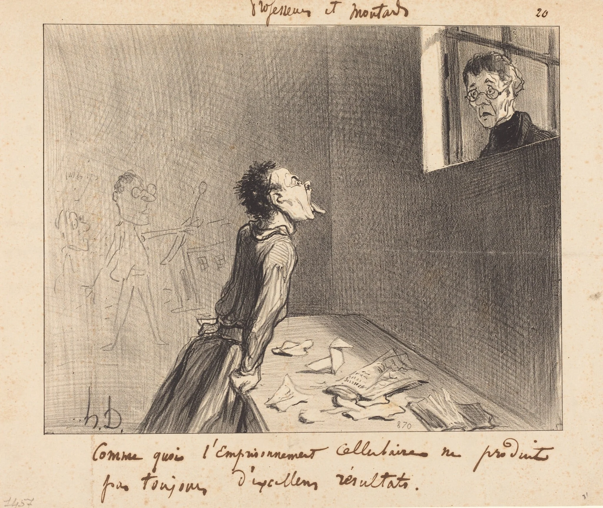 Comme quoi l'emprisonnement cellulaire..., by Honoré Daumier, ink, 1846