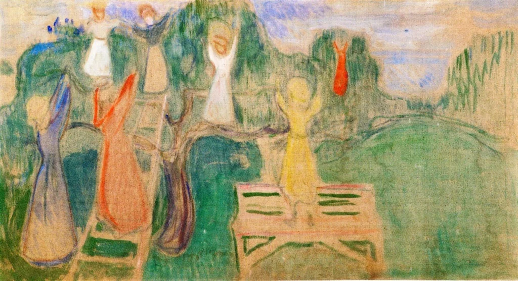 Women Picking Fruit, by Edvard Munch, tempera, 1906