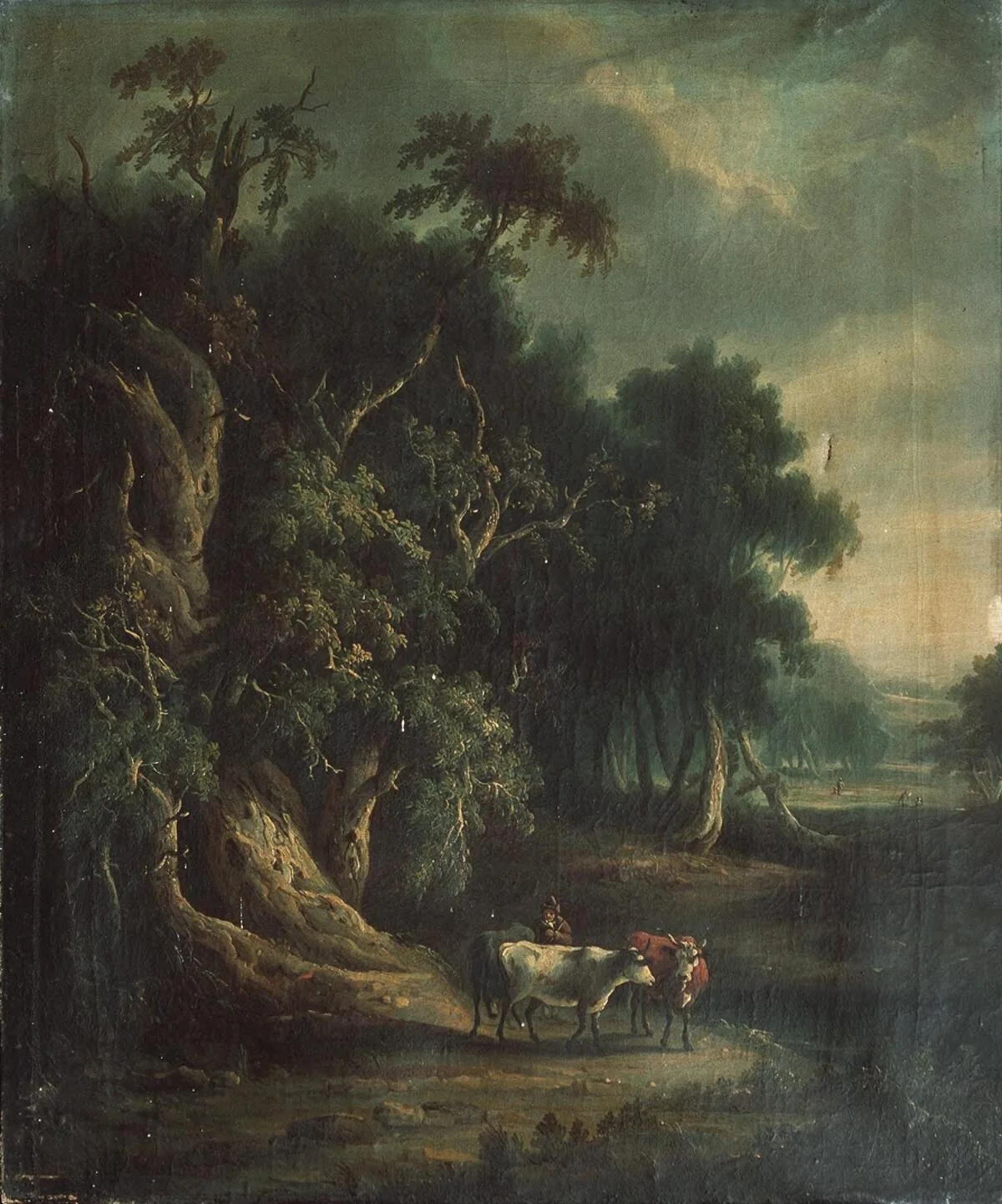 Landscape with castle, by Unknown, oil, 1800