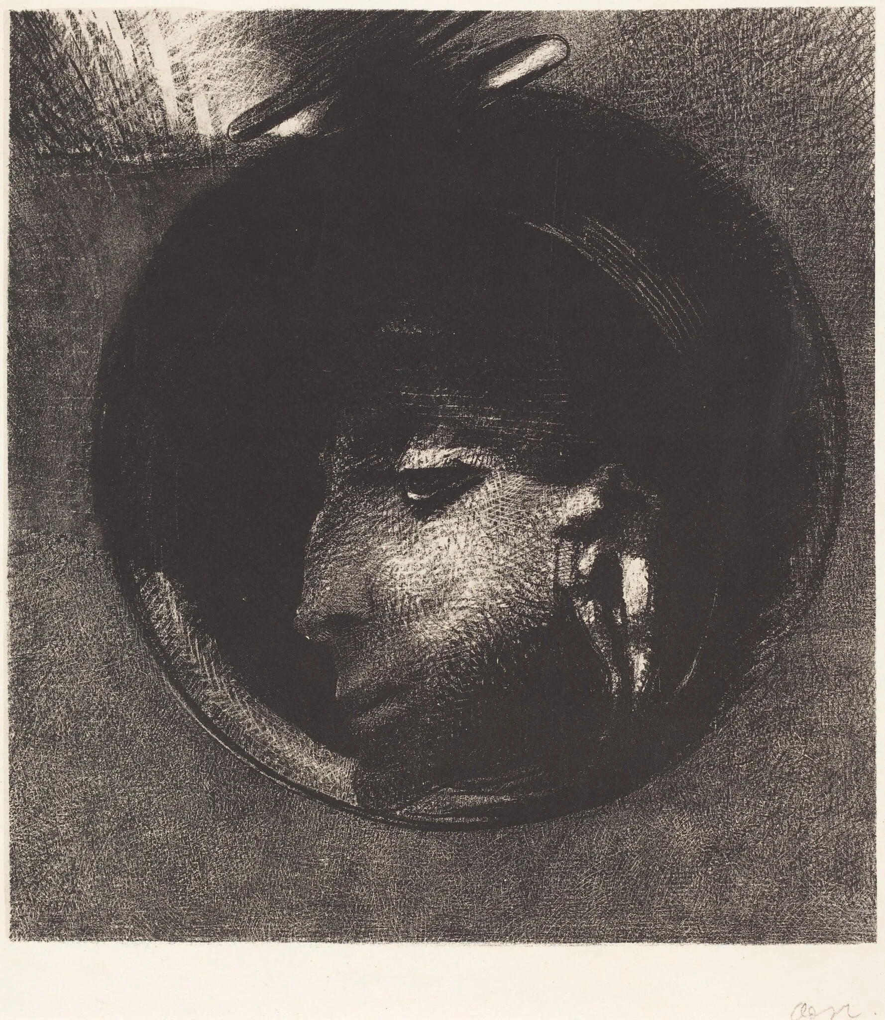 Cellule Auriculaire, by Odilon Redon, ink, 1894