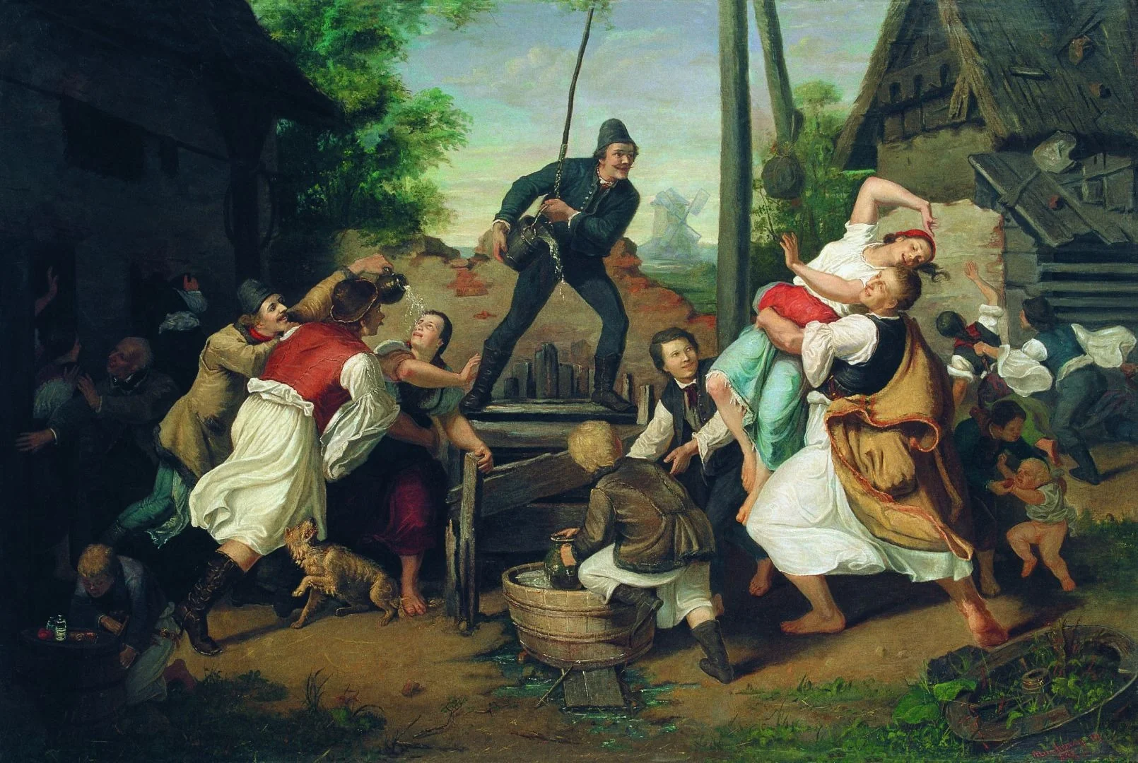 Easter Sprinkling, by Mihály Munkácsy, oil, 1865