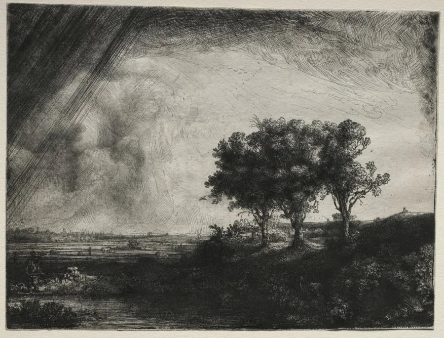 The Three Trees, by Rembrandt, 1643