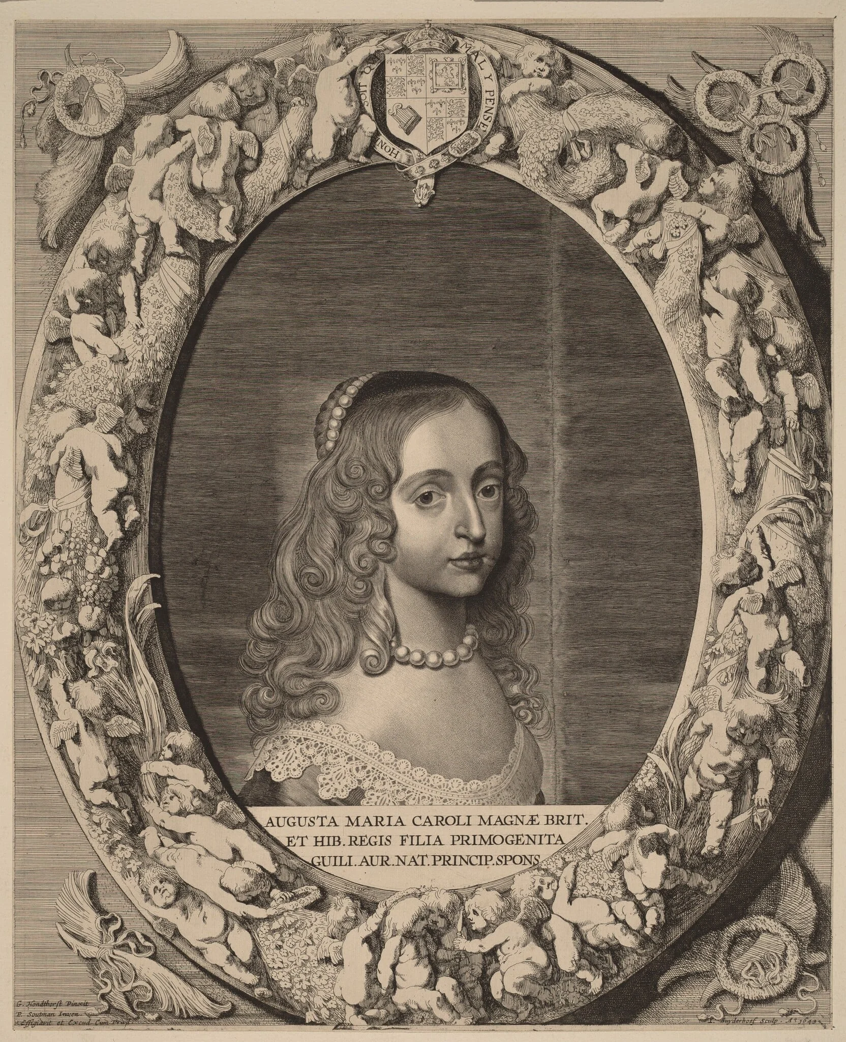 Mary I Stuart, by Jonas Suyderhoff, ink, 1643