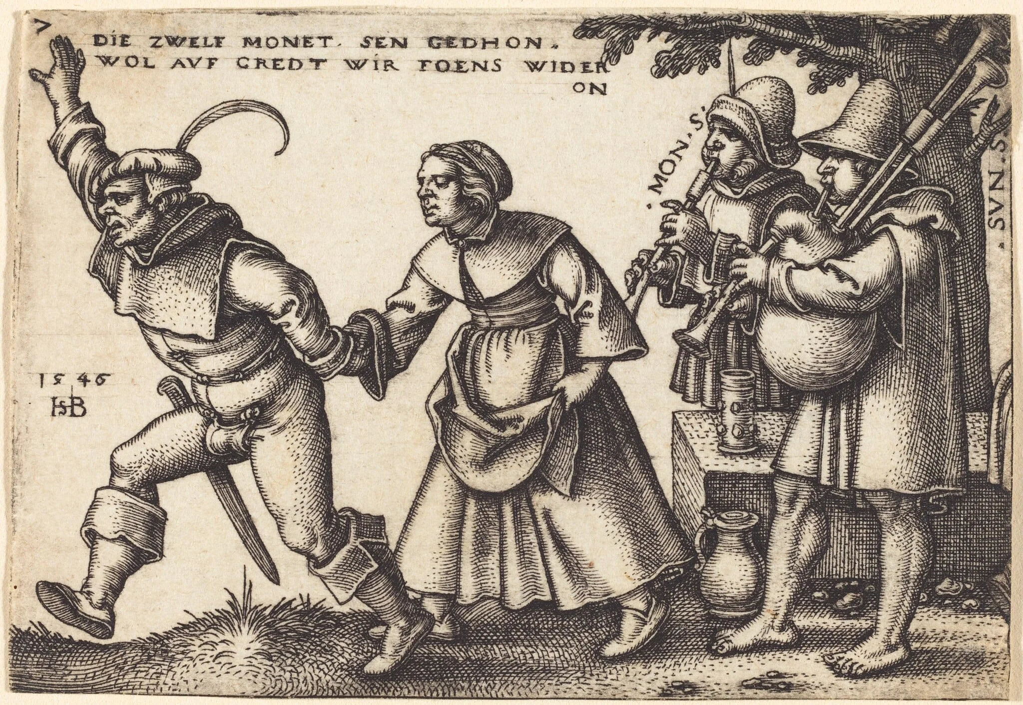 The Year's End, by Sebald Beham, ink, 1546