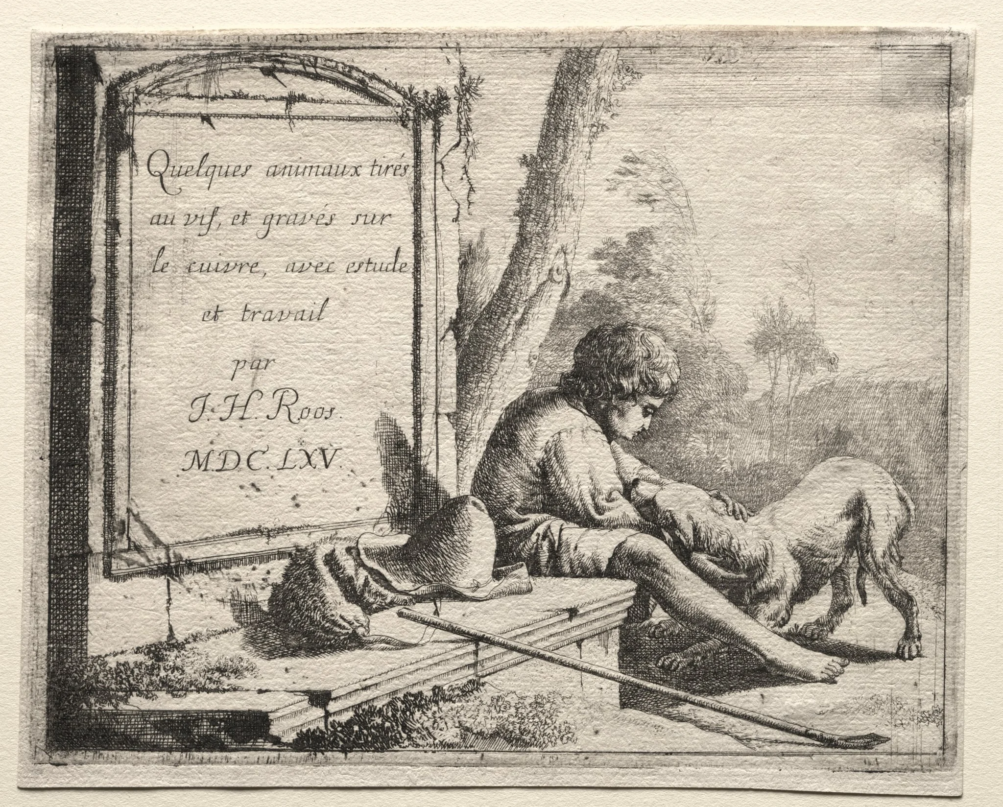 Title Page:  Shepherd Petting his Dog, by Johann Heinrich Roos, 1665