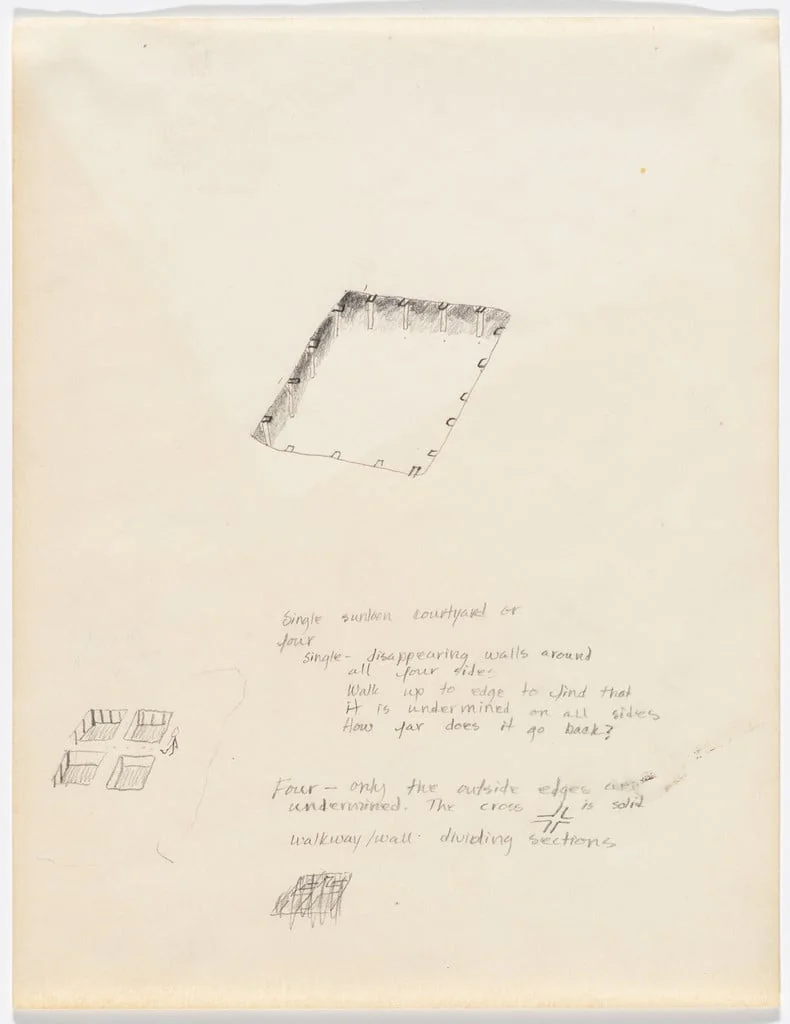 Untitled, by Mary Miss, graphite, 1976