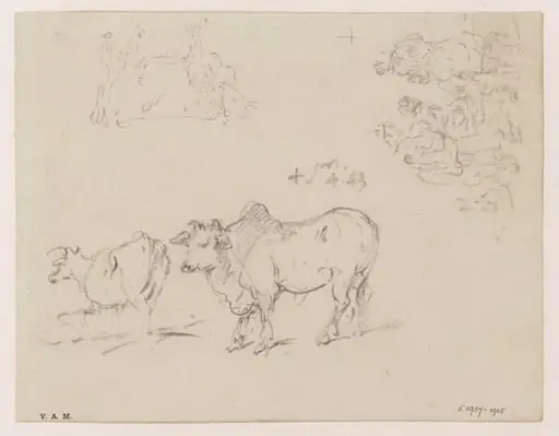 Cattle, and a group of figures