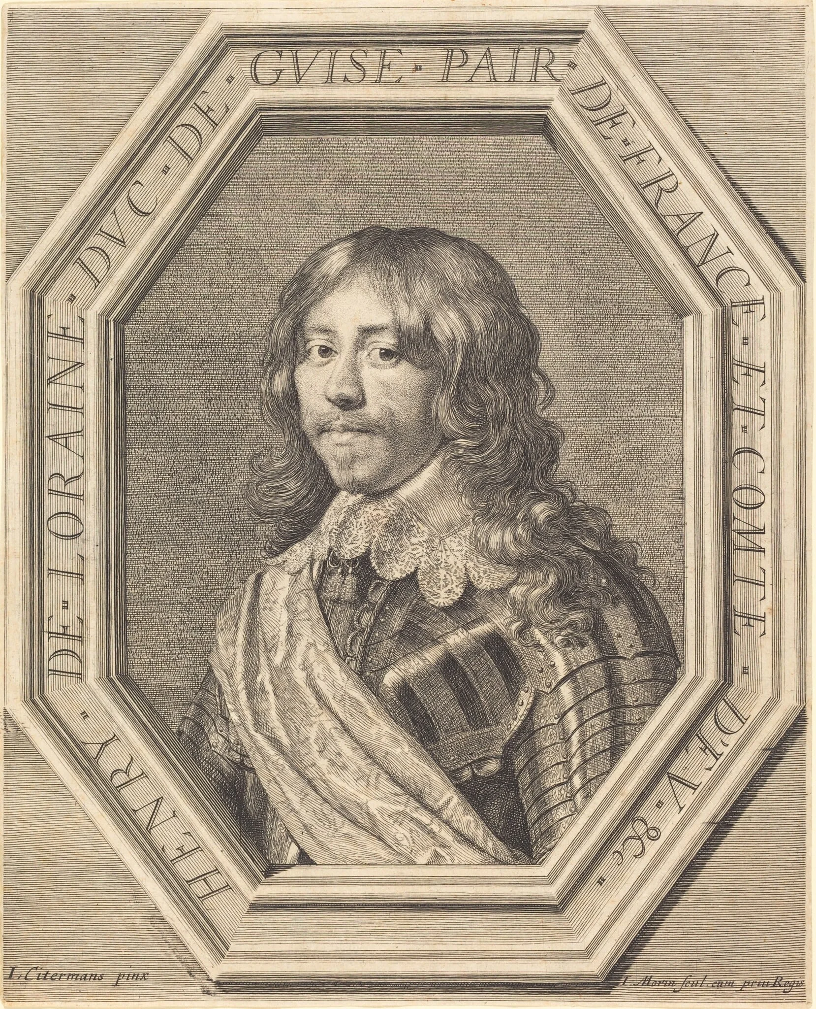 Henri de Lorraine, duc de Guise, by Jean Morin, ink, 1625