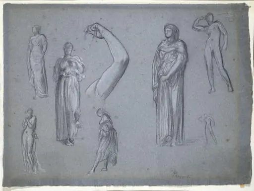 Studies of Seven Figures and a Left Arm