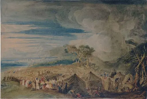 Moses dividing the waters of the Red Sea