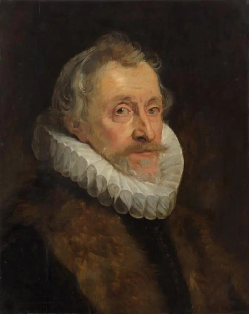 Man in a Fur Wrap and Pleated Collar