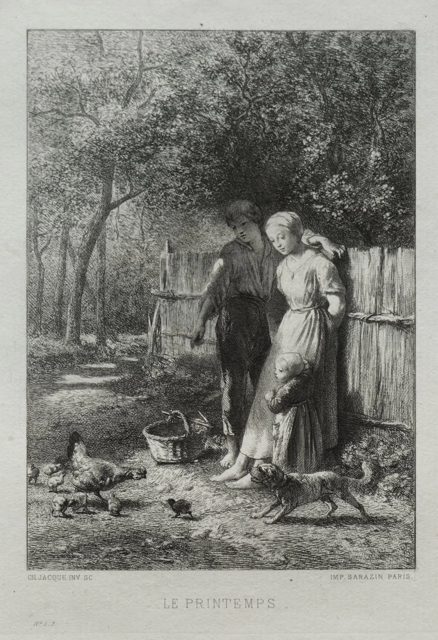Springtime, by Charles Jacque, 1864