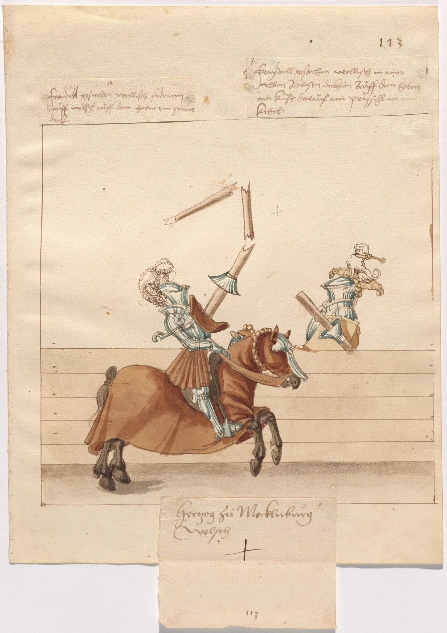 Italian Joust of Peace, by German 16th Century, ink, 1514