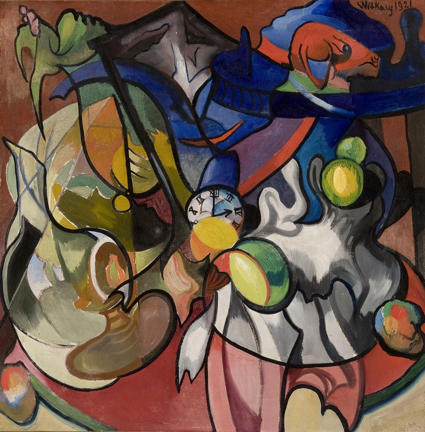 Still life with a clock