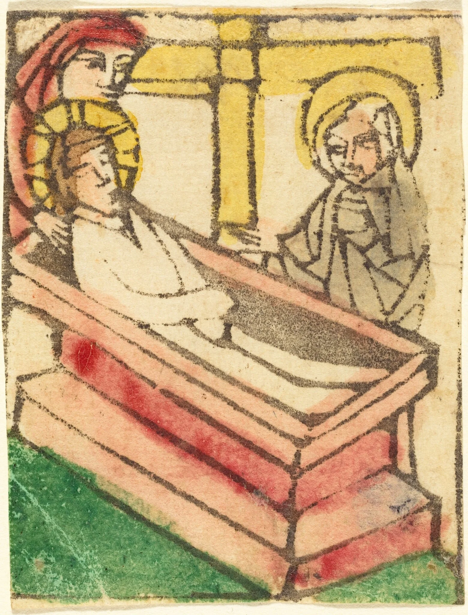 The Entombment, by German 15th Century, ink, 1438