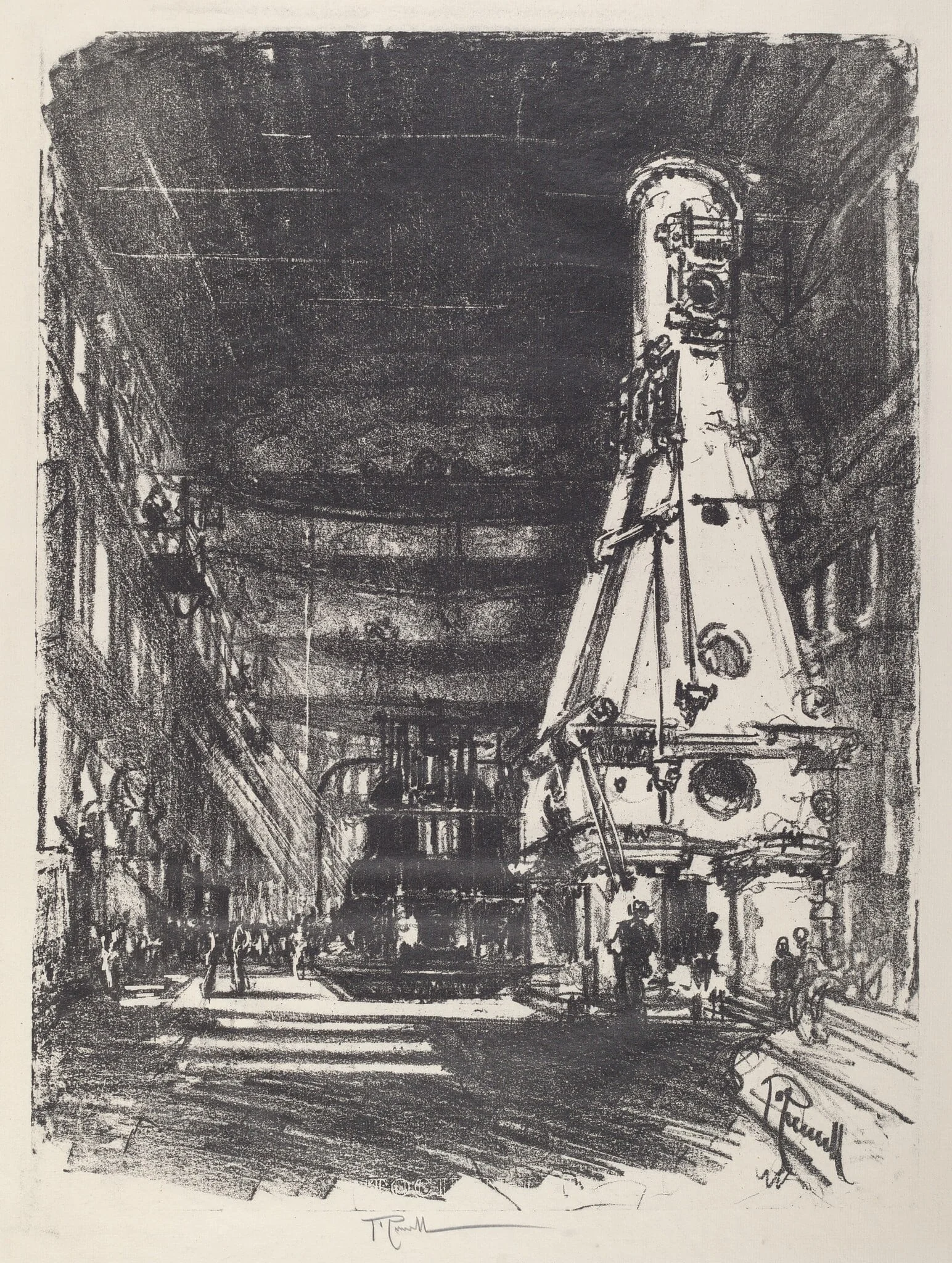The White and Black Hammers, by Joseph Pennell, ink, 1917