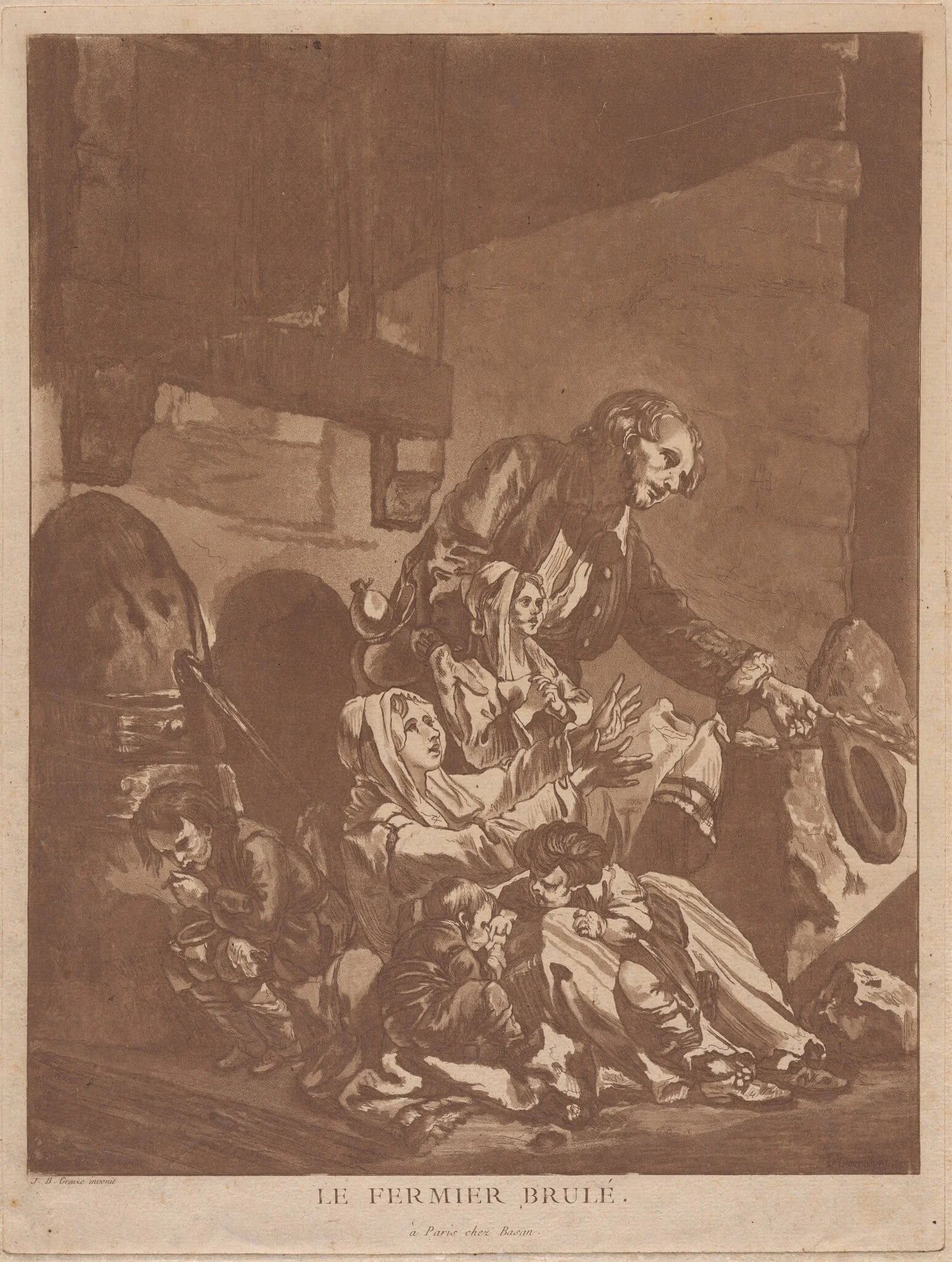 Le Fermier brulé (A Burnt-Out Farmer, Begging with his Family)