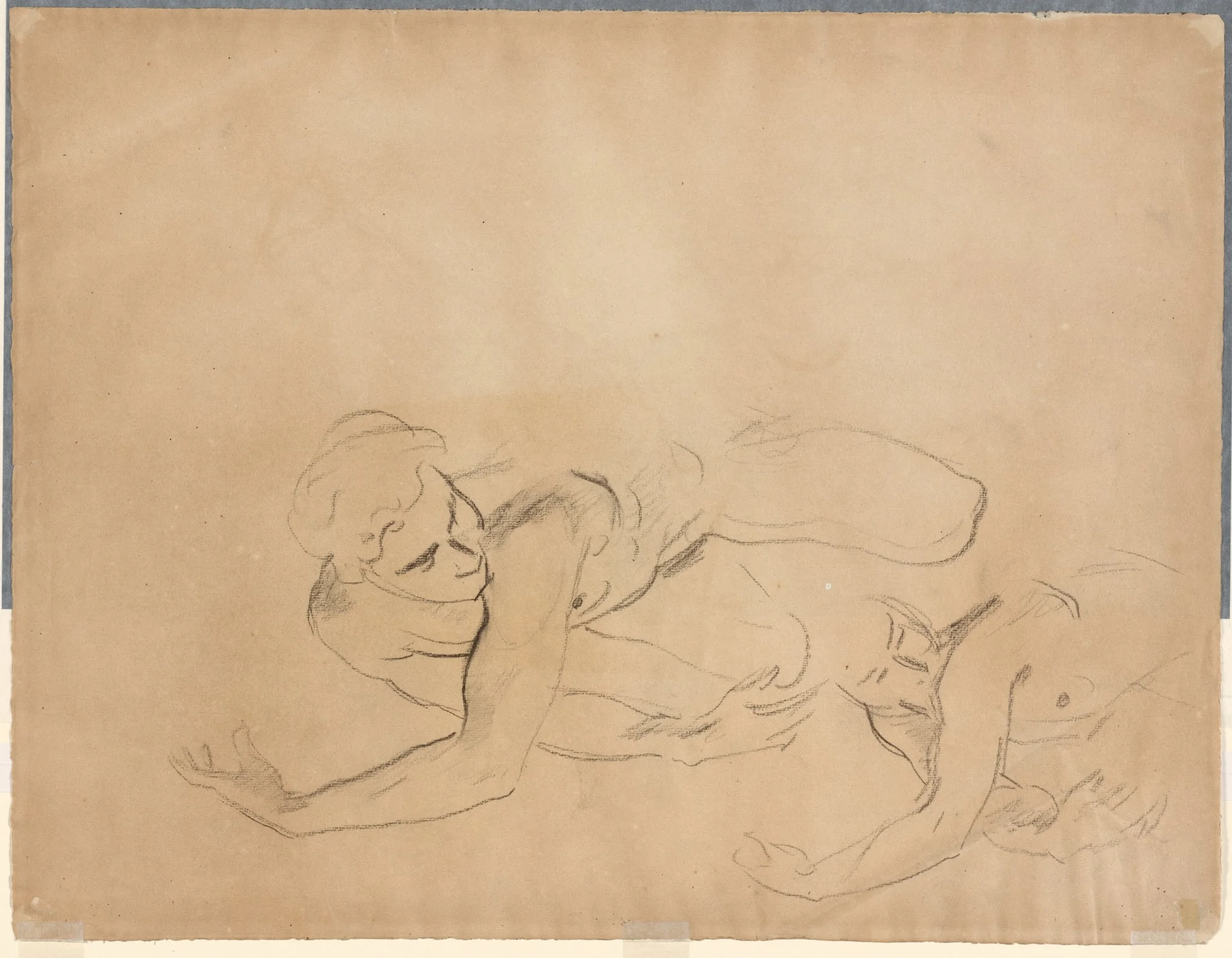 Studies of a Male Nude (verso), by John Singer Sargent, 1918