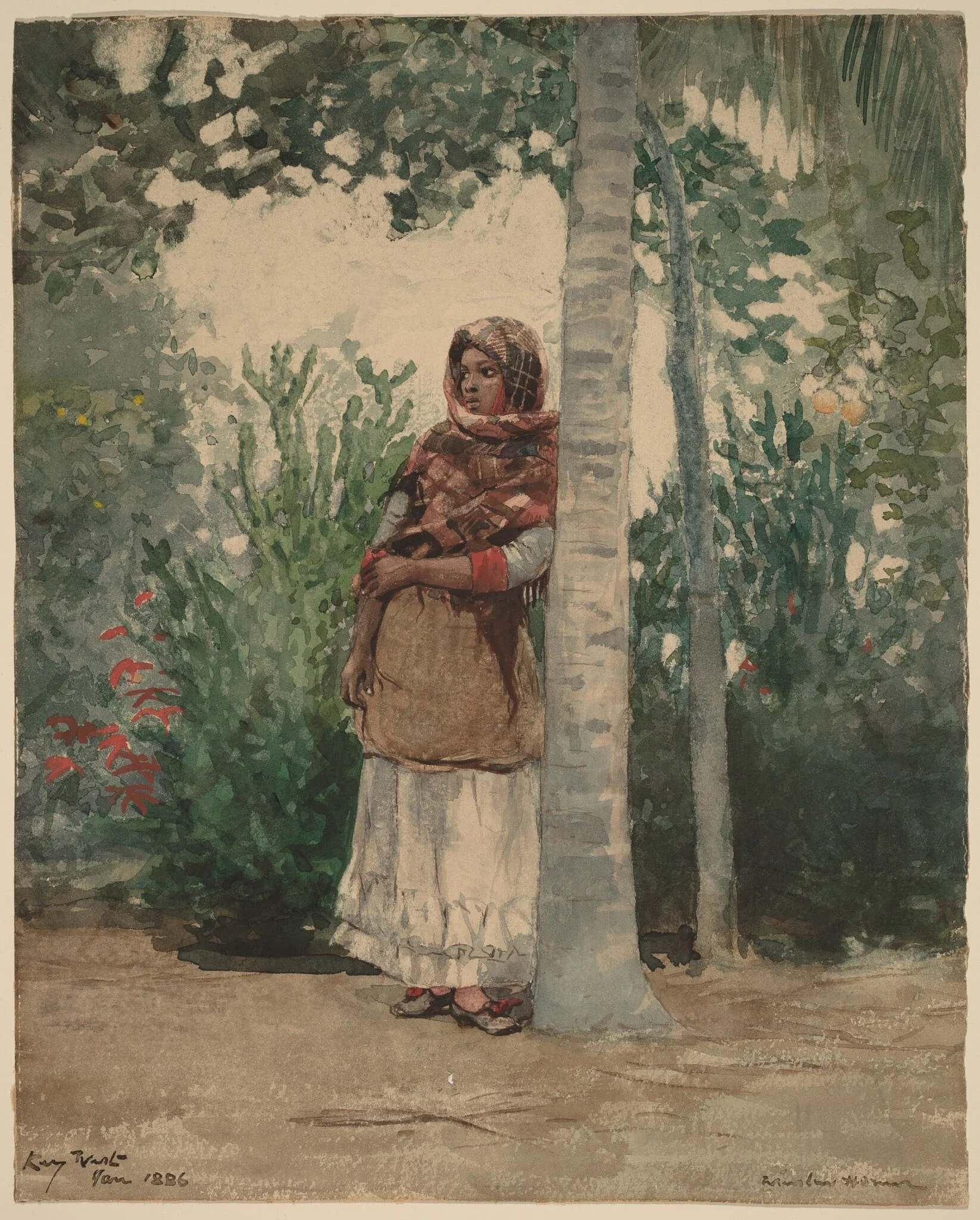 Under a Palm Tree, by Winslow Homer, watercolor, 1886