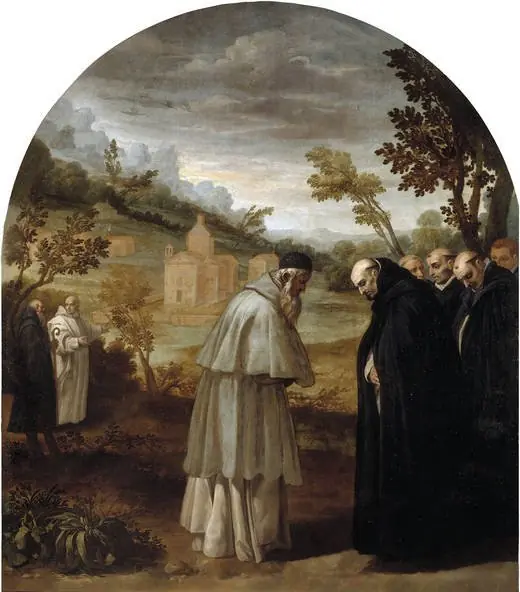 Saint Bruno Bids Farewell to Saint Hugo Before his Trip to Rome